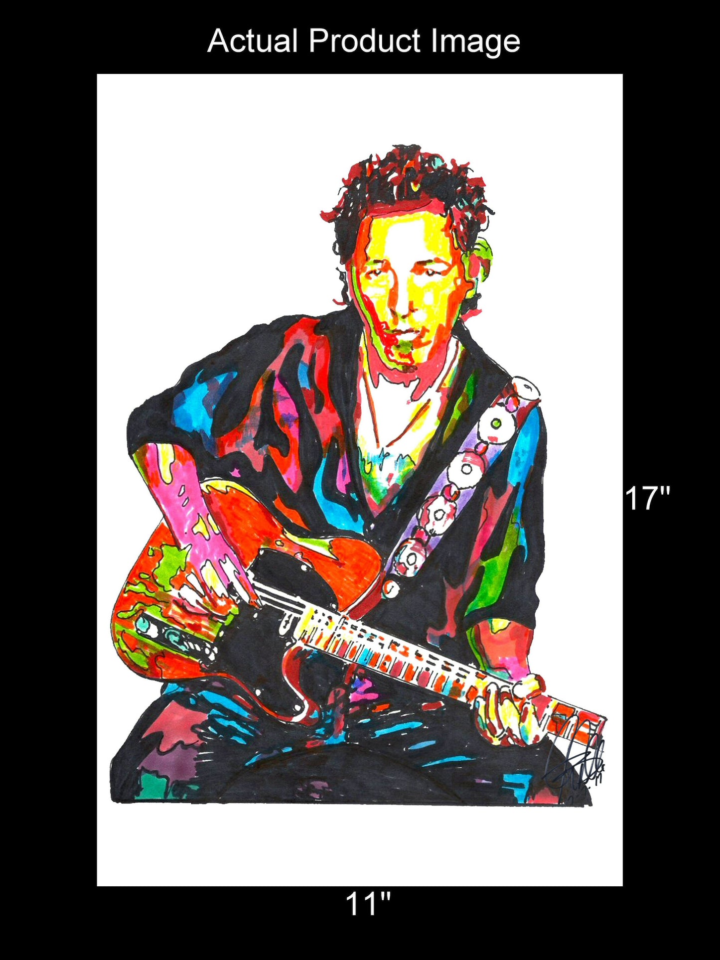 Bruce Springsteen Guitar Rock Music Print Poster Wall Art 11x17