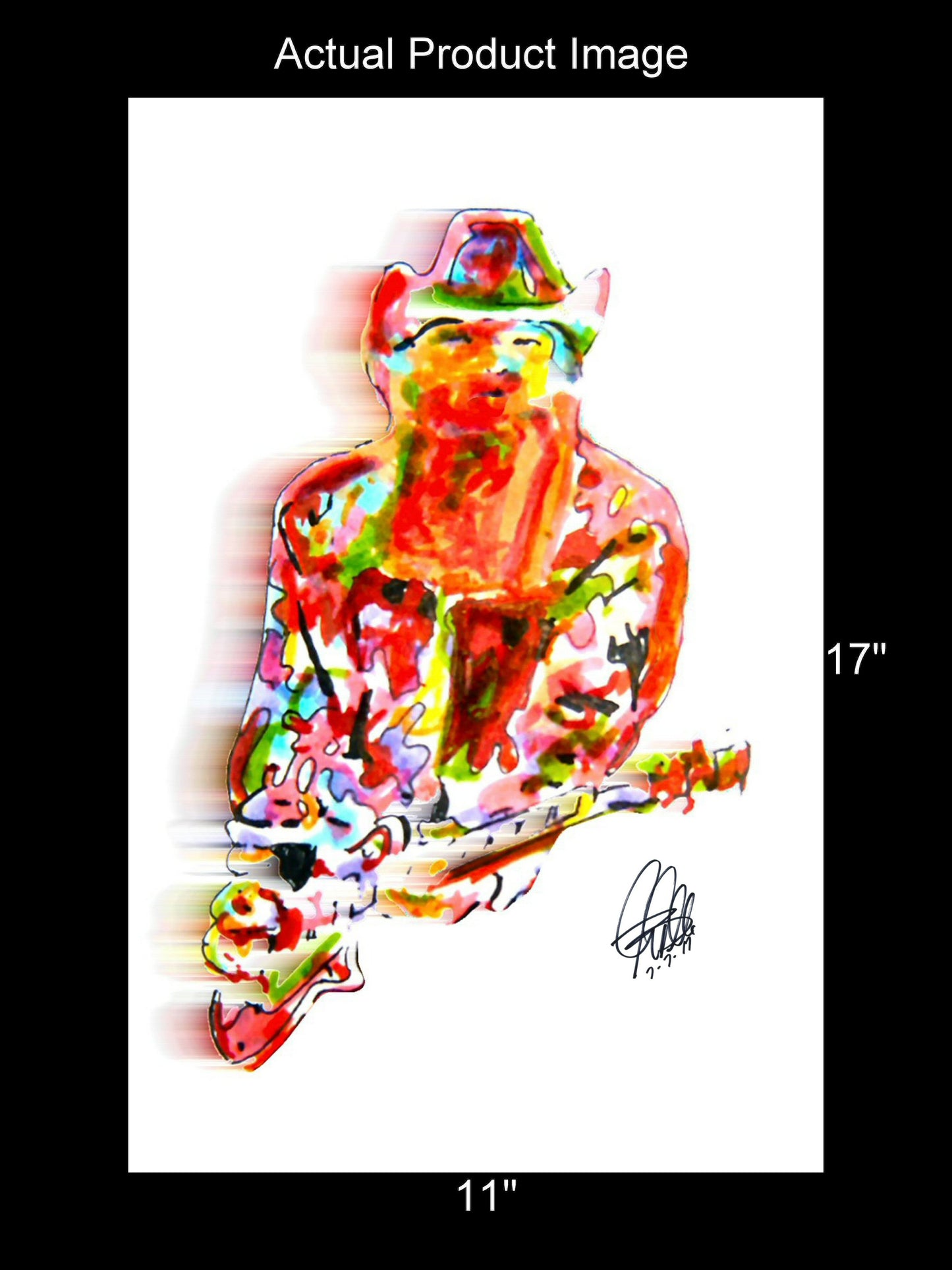 Billy Gibbons ZZ Top Singer Guitar Rock Music Poster Print Wall Art 11x17