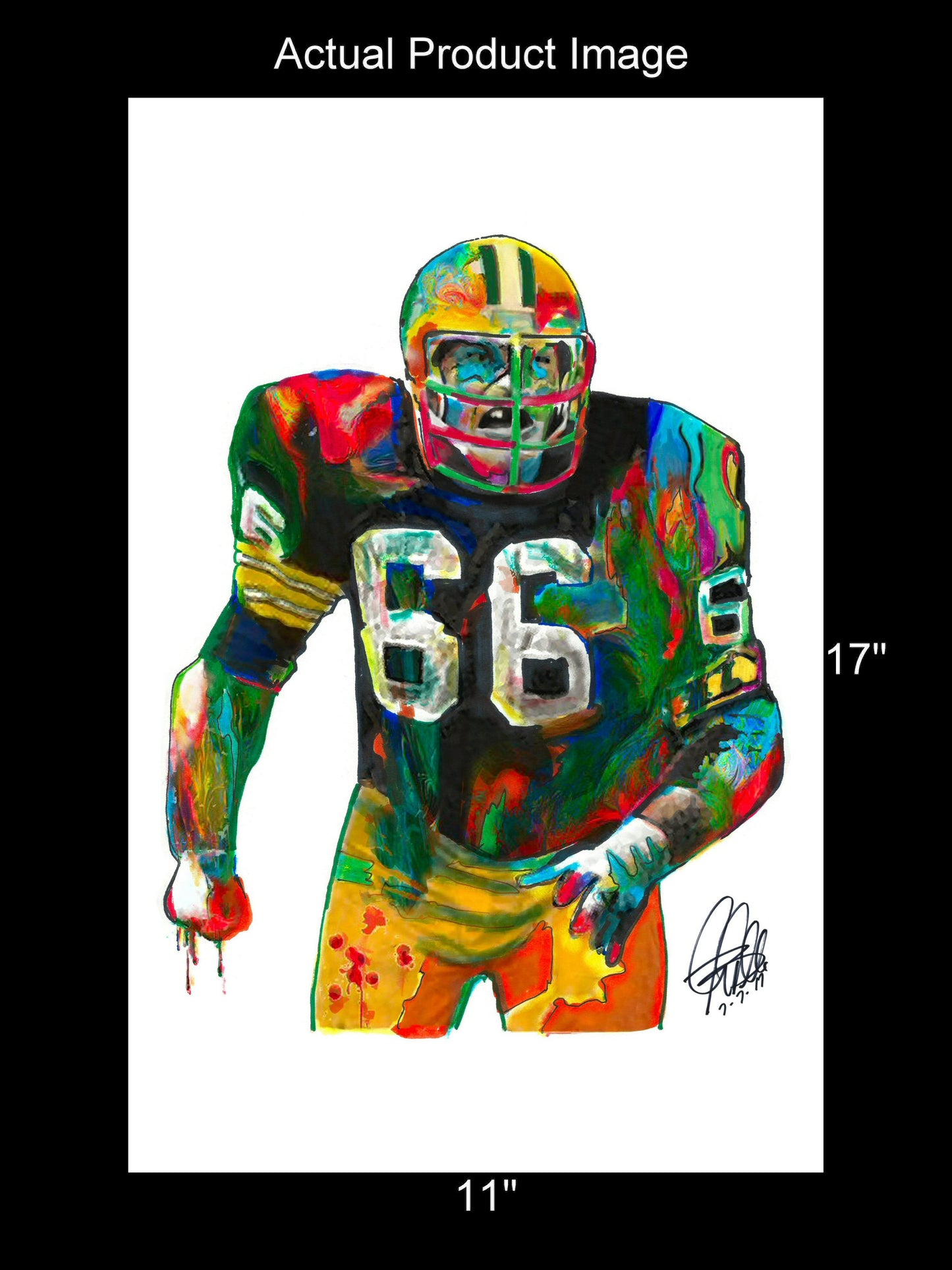 Ray Nitschke Green Bay Packers Linebacker Football Poster Print Wall Art 11x17