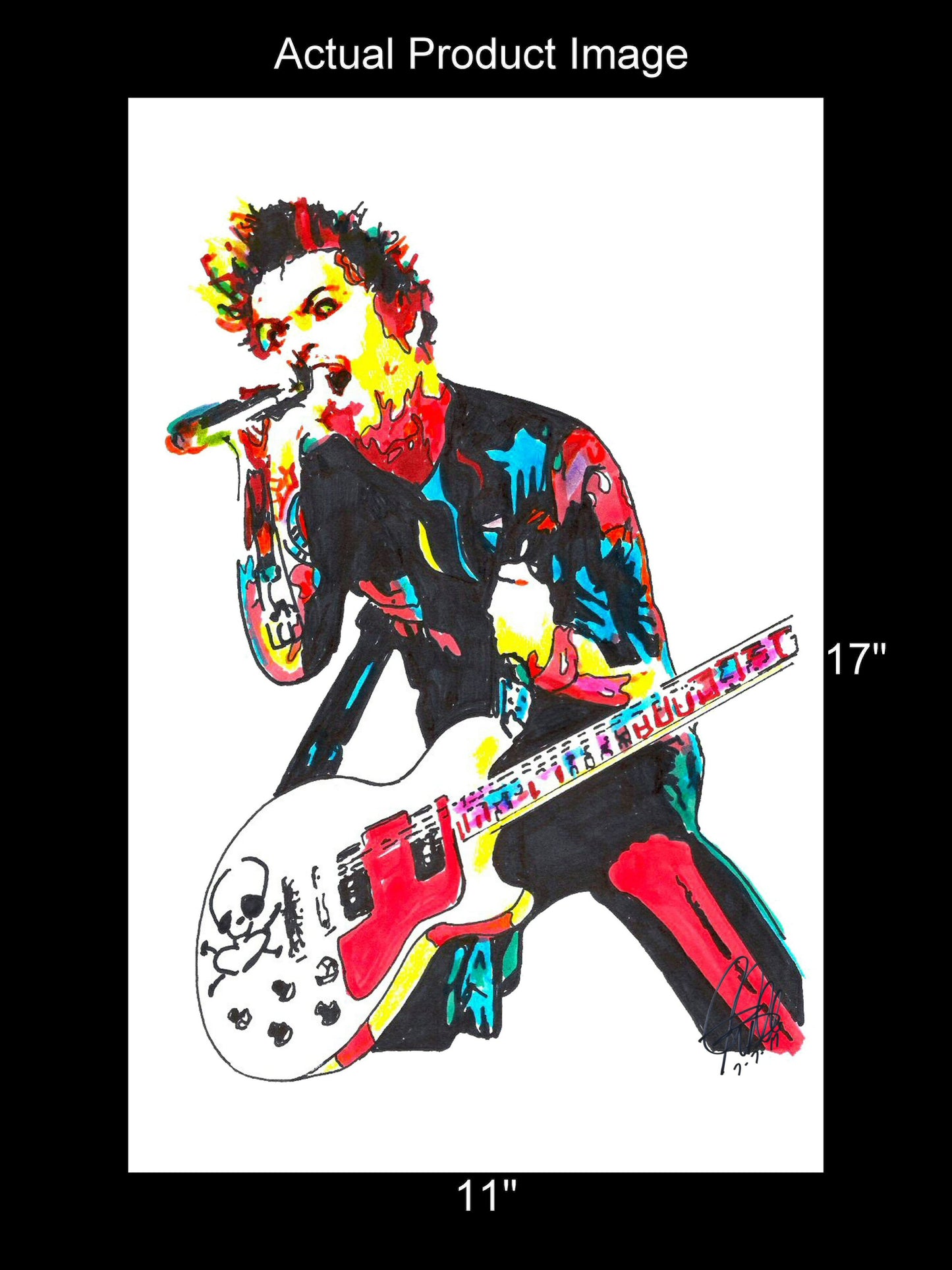 Billie Joe Armstrong Green Day Rock Music Poster Print Wall Art 11x17