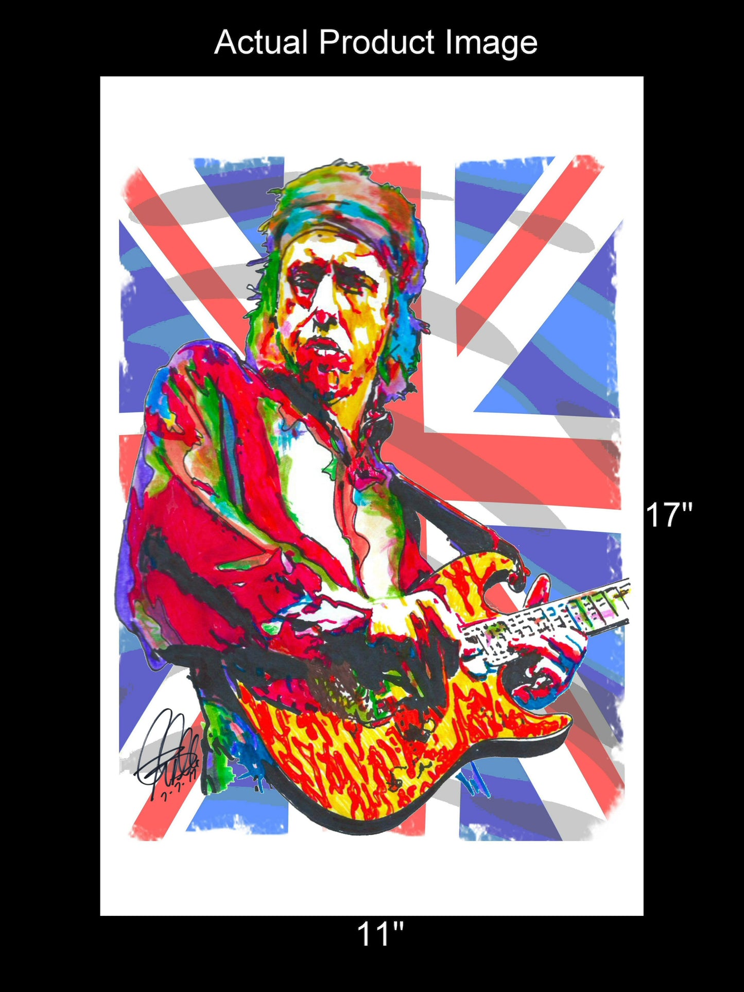 Mark Knopfler Dire Straits Guitar Rock Music Poster Print Wall Art 11x17