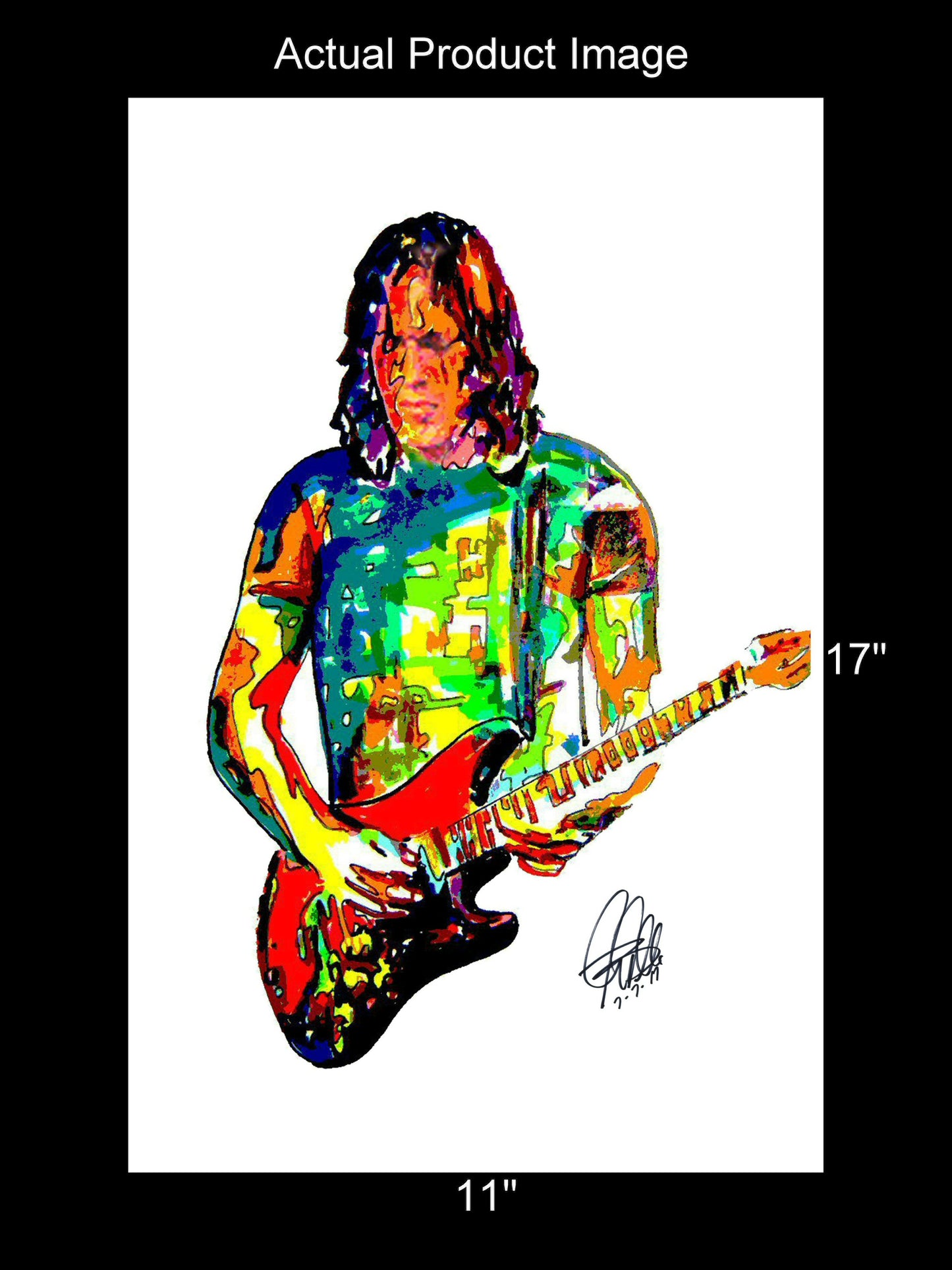 David Gilmour Pink Floyd Singer Guitar Rock Music Poster Print Wall Art 11x17