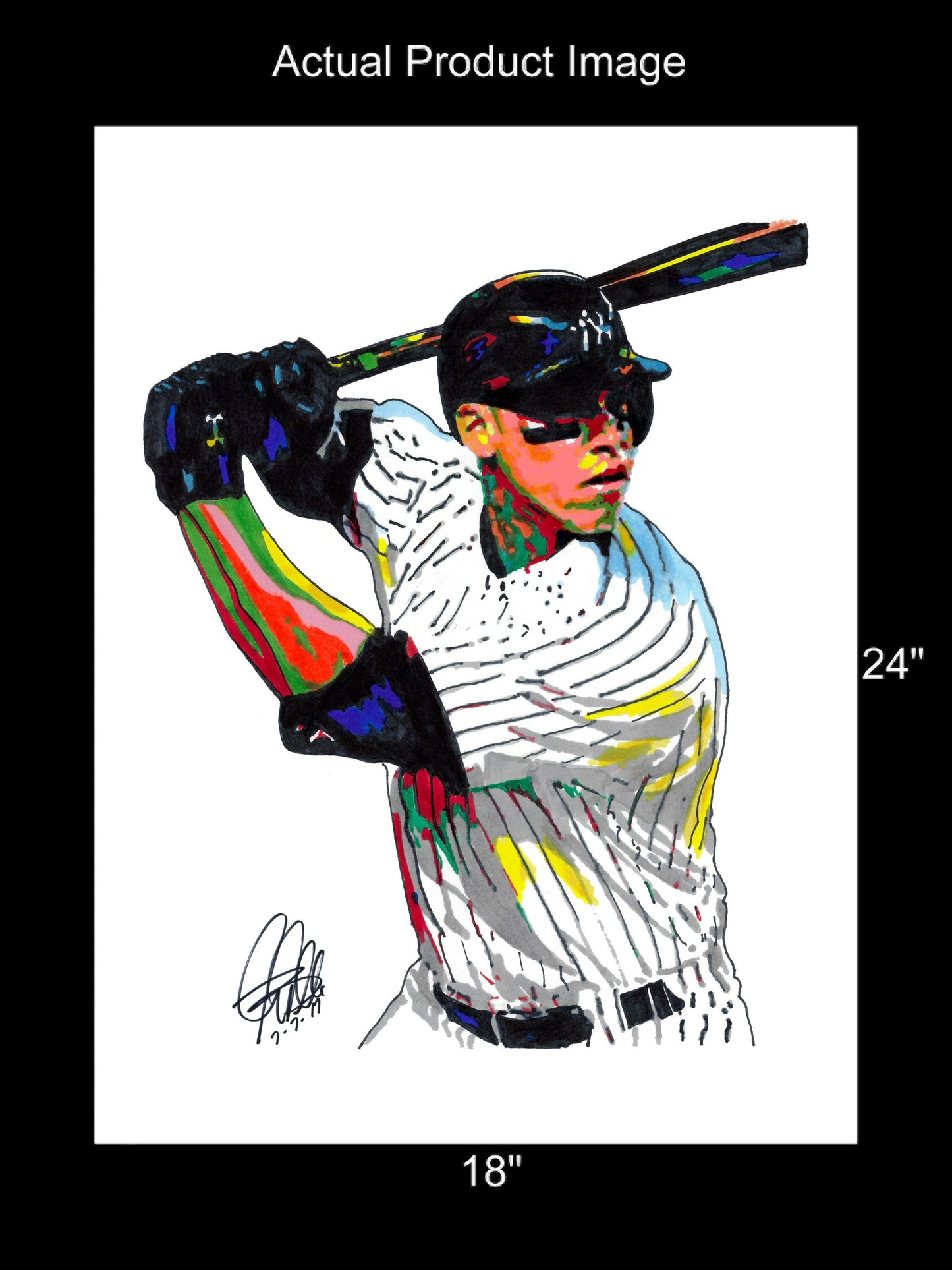 Aaron Judge New York Yankees RF Baseball Sports Poster Print Wall Art 18x24