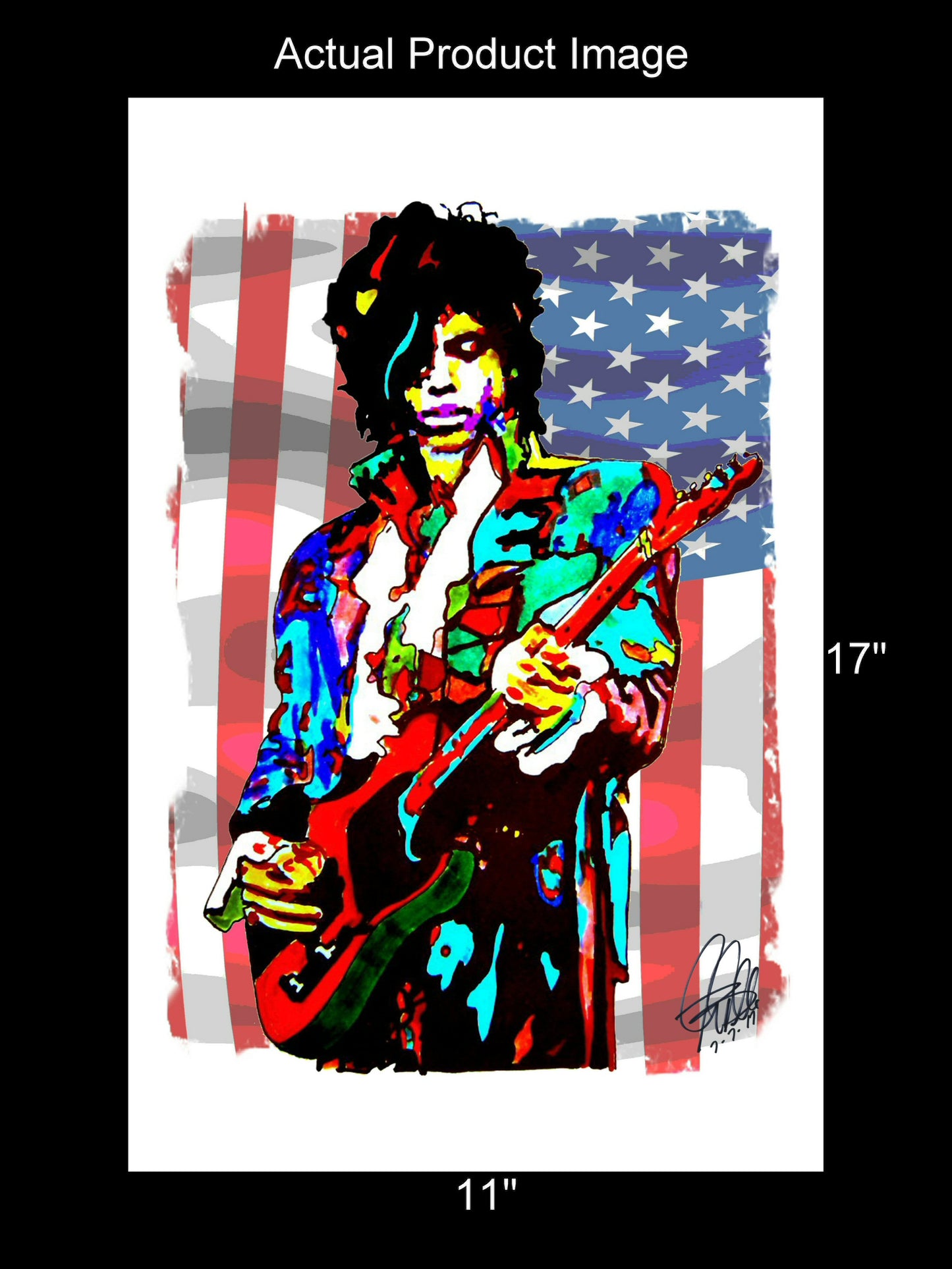 Prince Guitar Rock Music Poster Print Wall Art 11x17