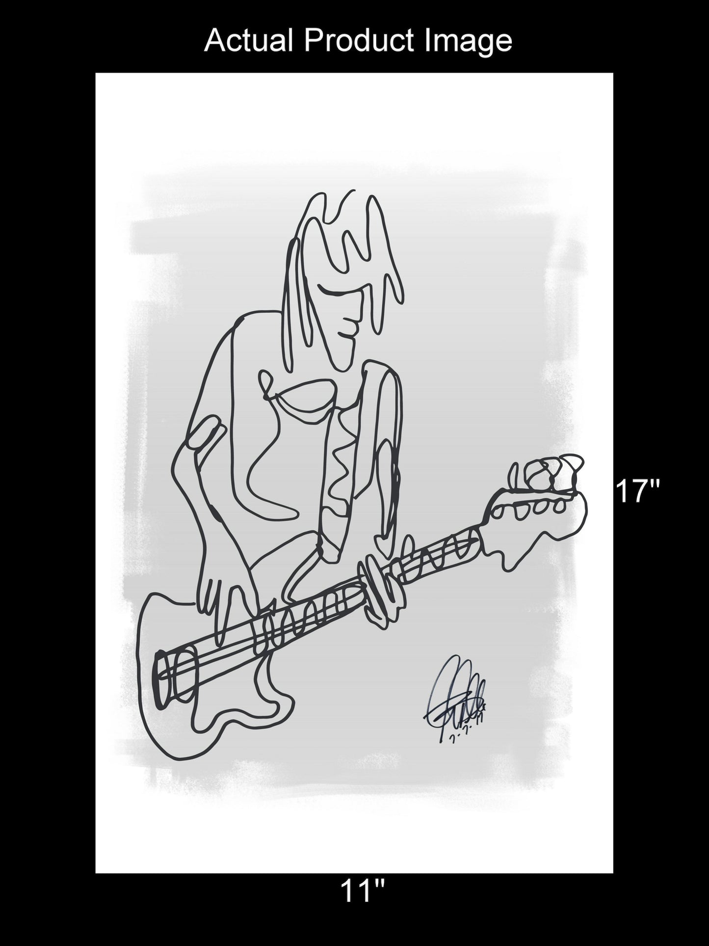 Bass Player Rock Music Poster Print Wall Art 11x17