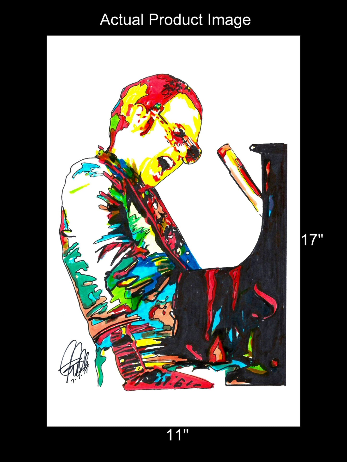 Elton John Singer Piano Rock Music Poster Print Wall Art 11x17