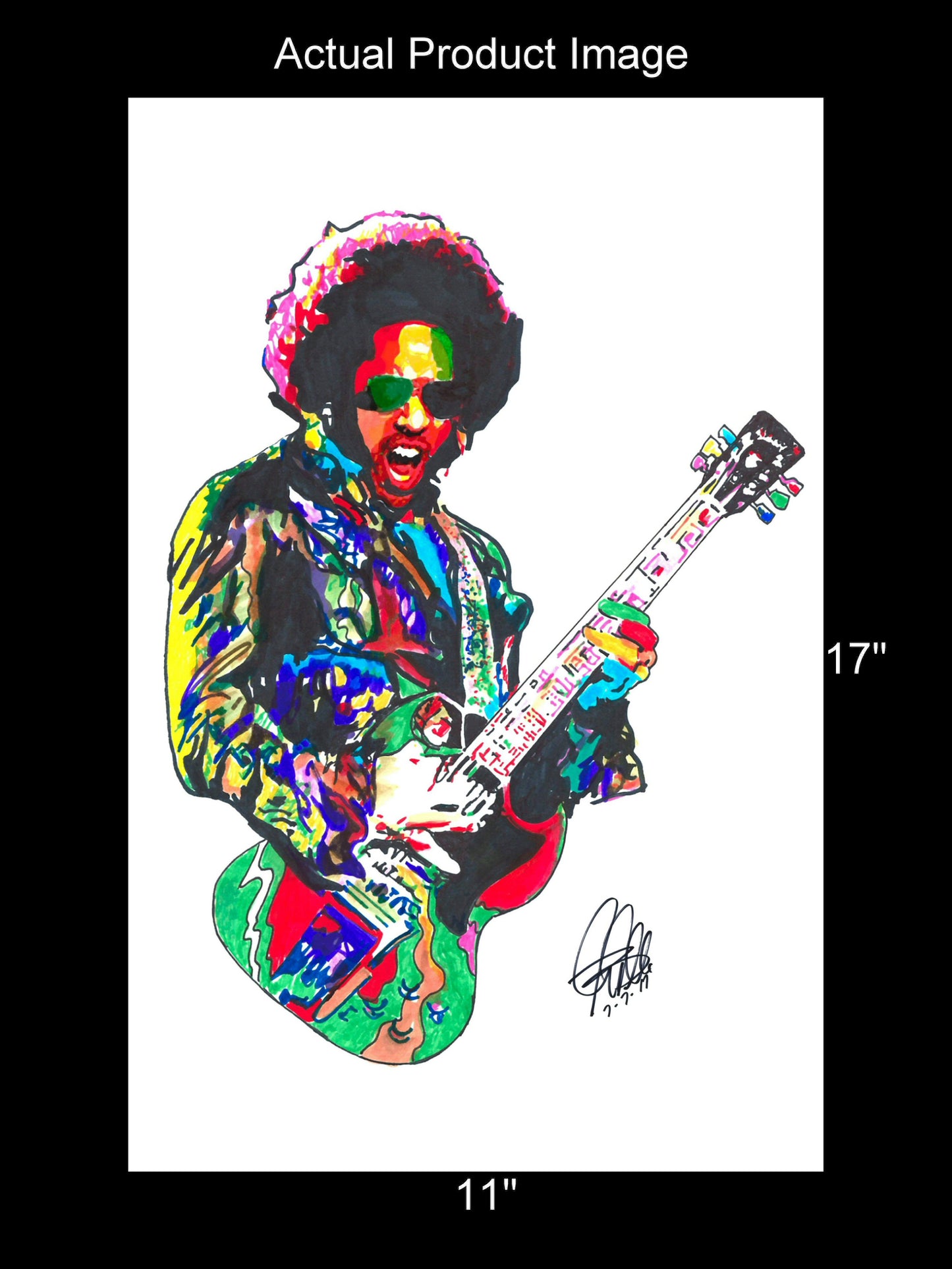 Lenny Kravitz Singer Guitar Rock Music Poster Print Wall Art 11x17