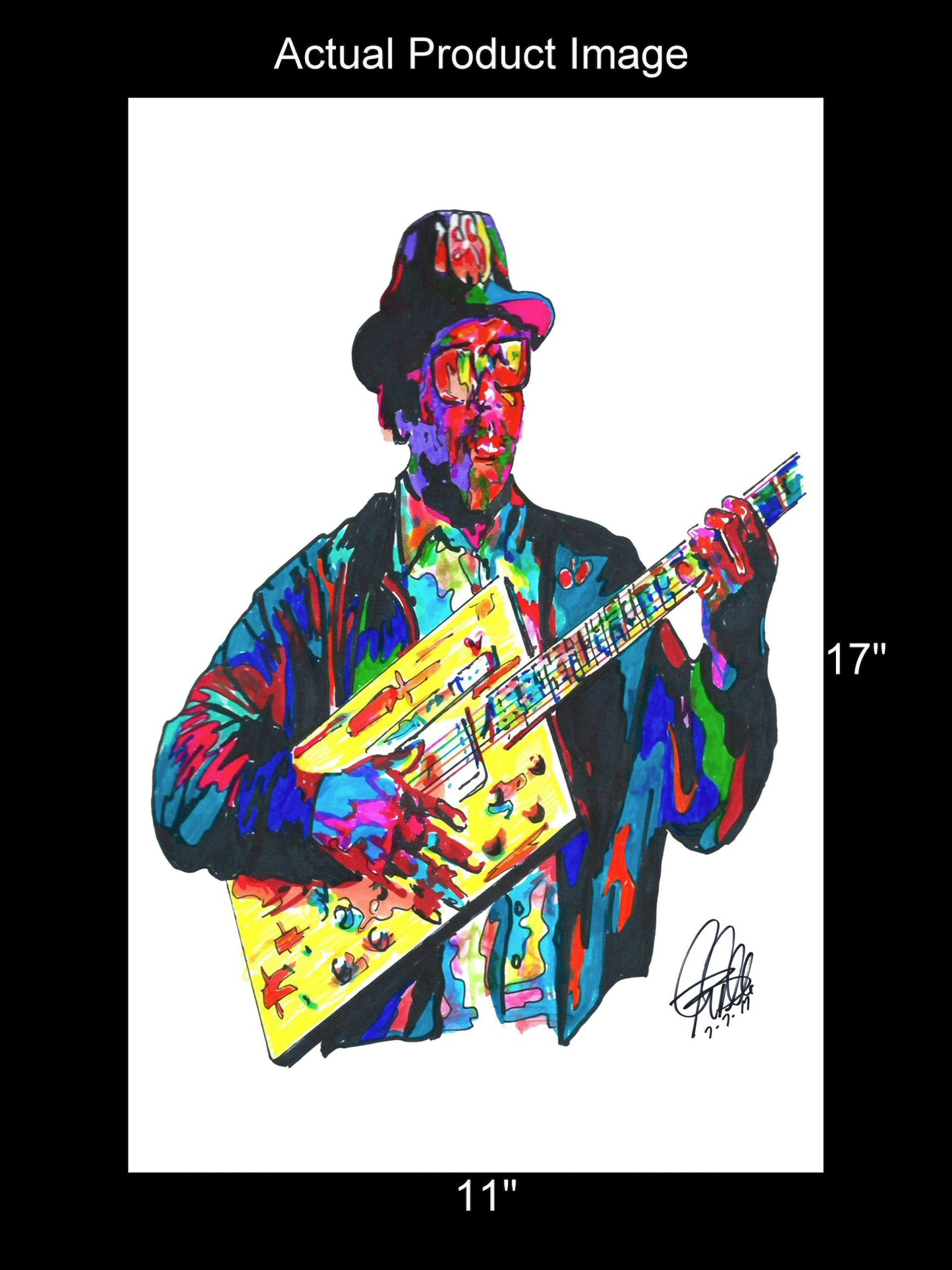 Bo Diddley Guitar Chicago Blues Music Poster Print Wall Art 11x17