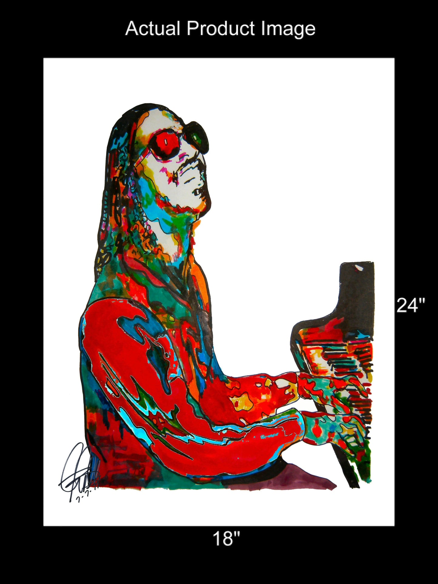 Stevie Wonder Soul Funk Music Poster Print Wall Art 18x24