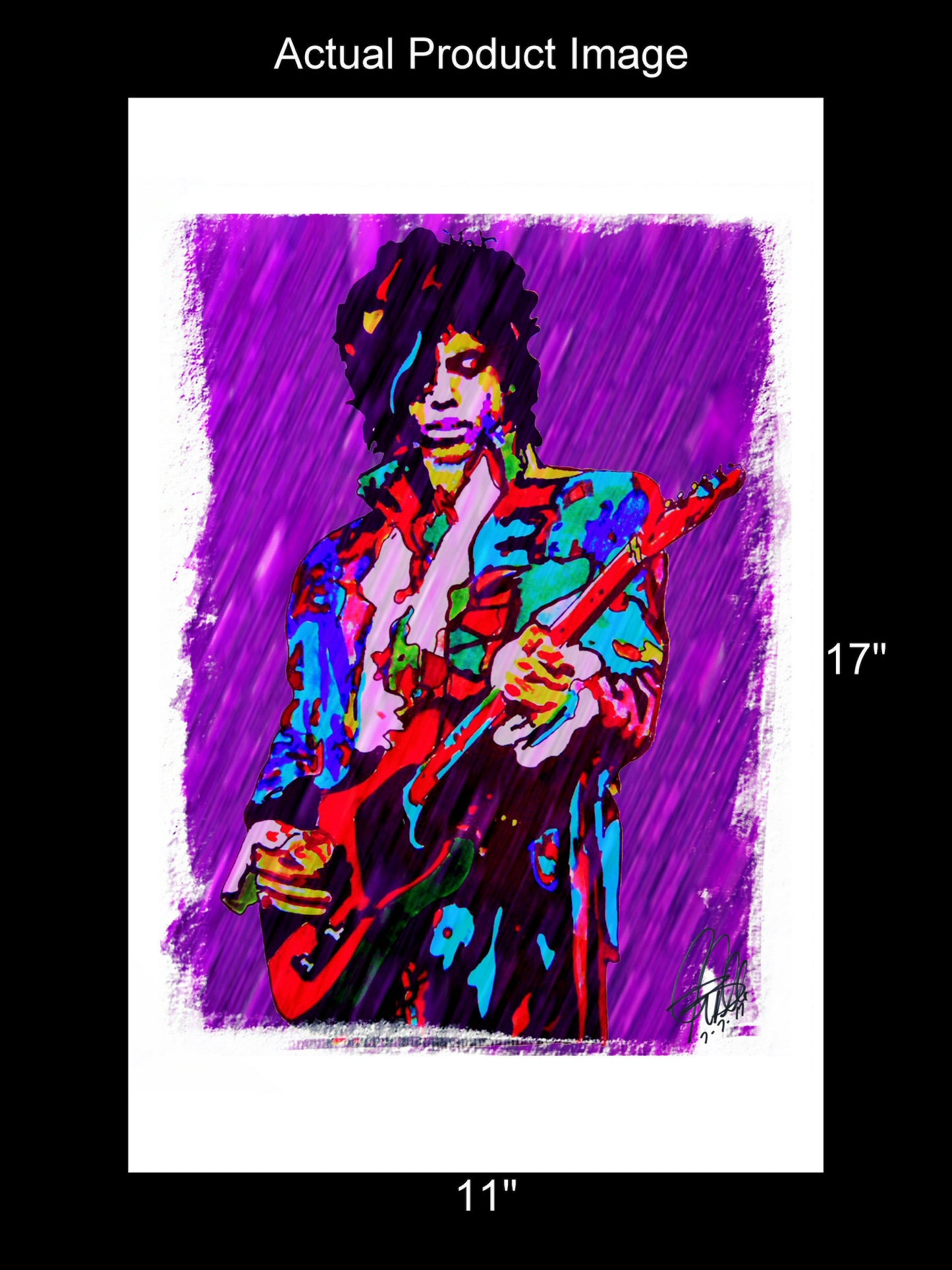 Prince Purple Rain Guitar Rock Music Poster Print Wall Art 11x17
