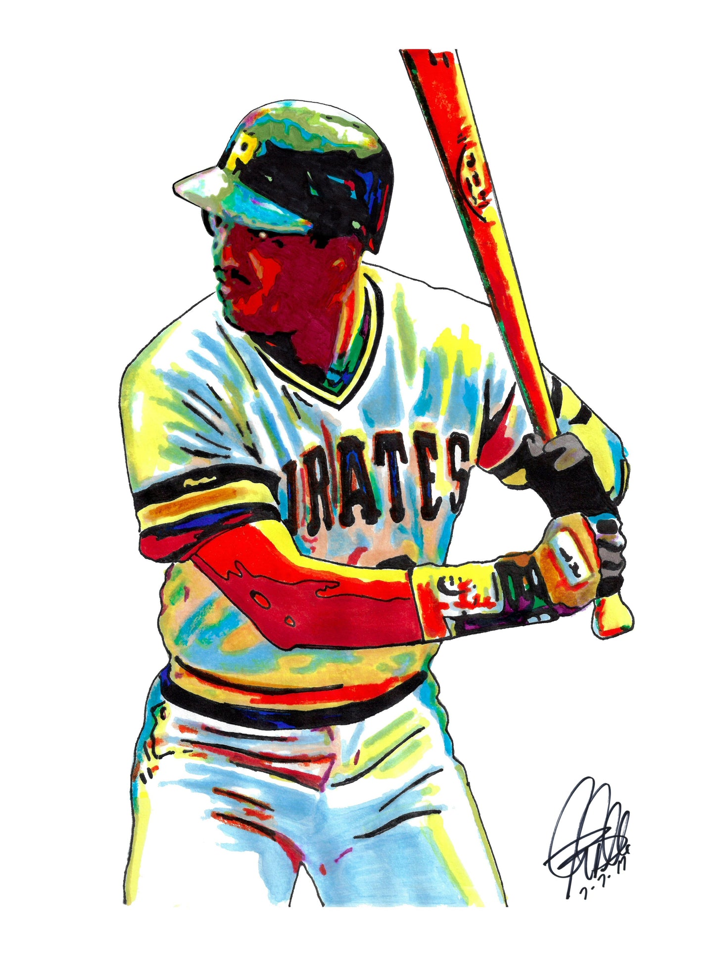 Barry Bonds Pittsburgh Pirates Baseball Poster Print Wall Art 18x24