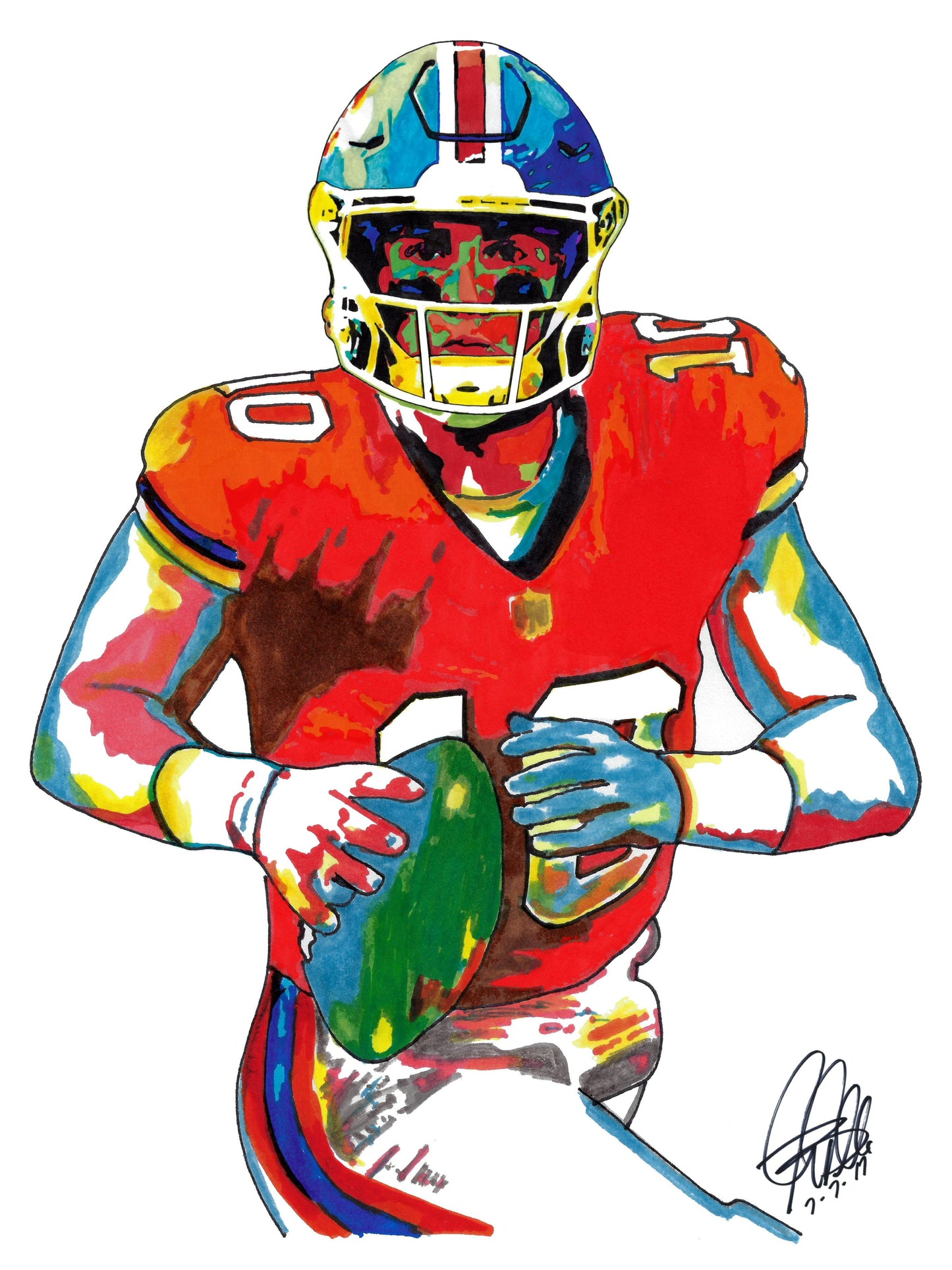 Bo Nix Denver Broncos Football Sports Poster Print Wall Art 18x24