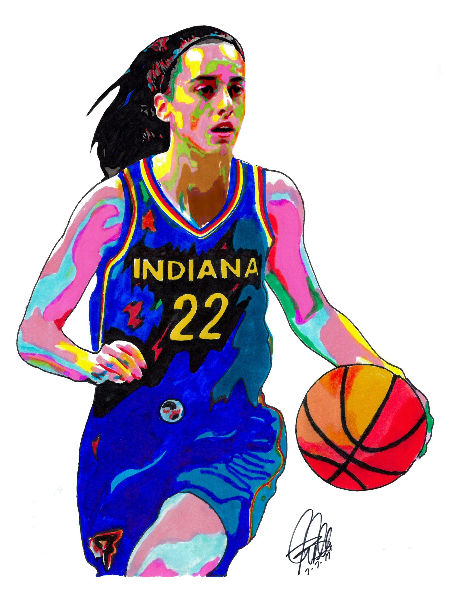 Caitlin Clark Indiana Fever Basketball Poster Print Wall Art 8.5x11