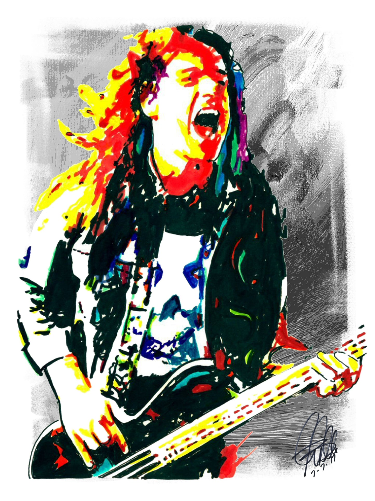 Cliff Burton Metallica Bass Metal Hard Rock Music Print Poster Wall Art 18x24