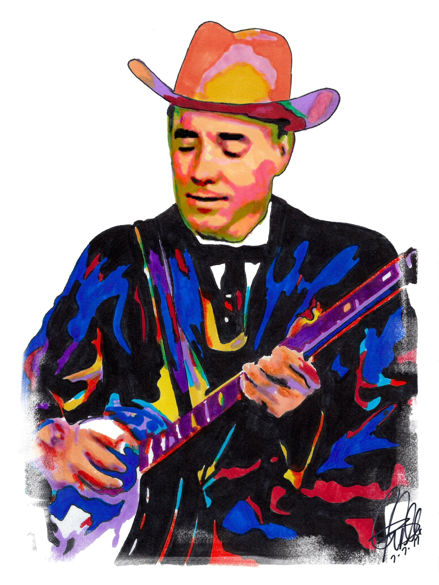 Earl Scruggs Banjo Bluegrass Country Music Poster Print Wall Art 18x24