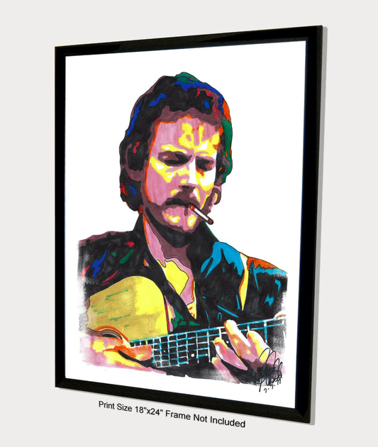 Gordon Lightfoot Singer Guitar Folk Rock Music Poster Print Wall Art 18x24