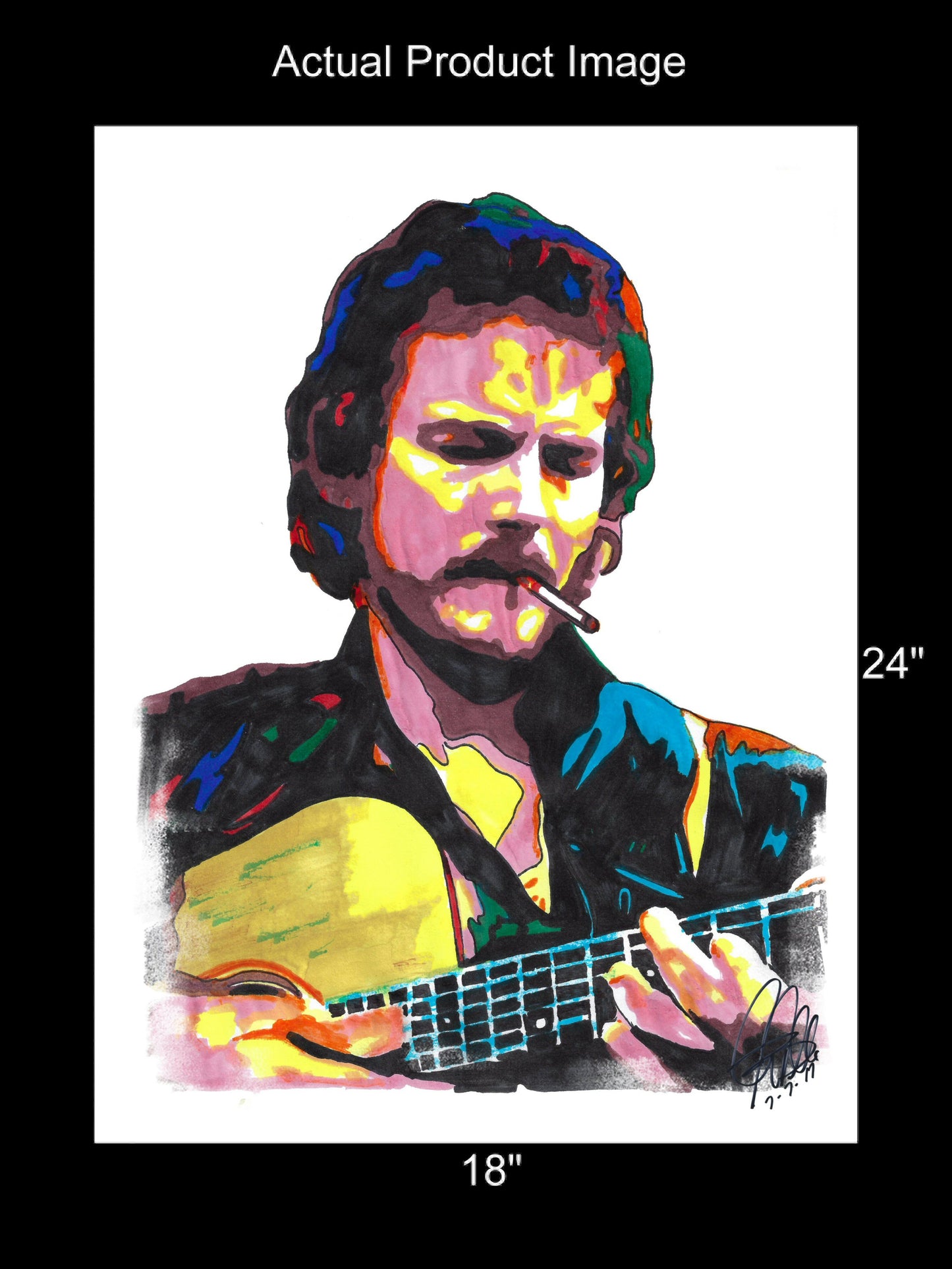 Gordon Lightfoot Singer Guitar Folk Rock Music Poster Print Wall Art 18x24