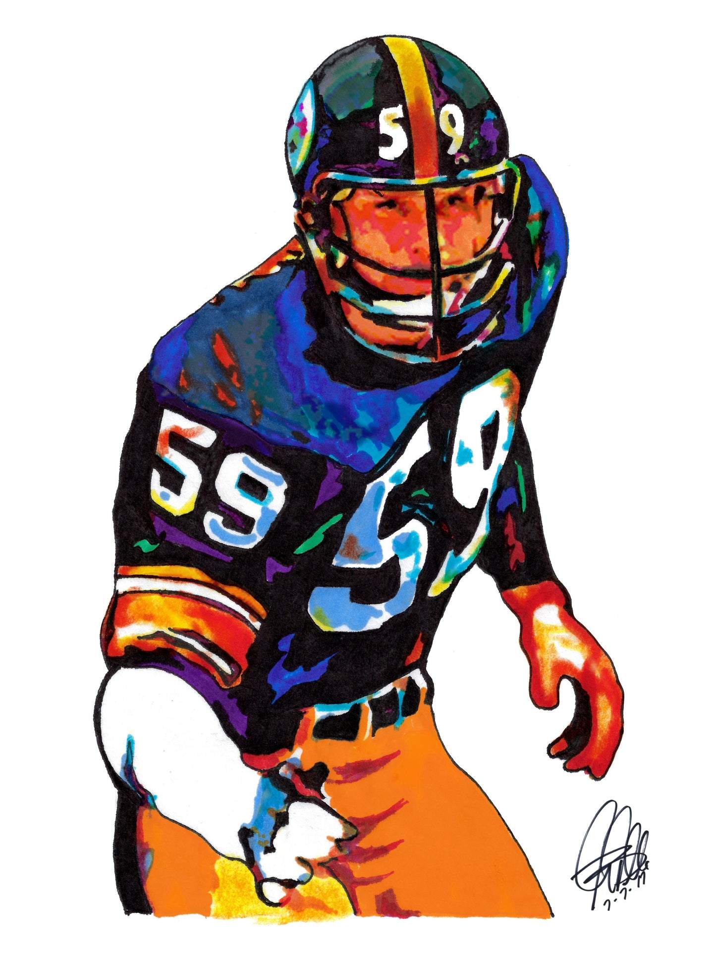 Jack Ham Pittsburgh Steelers Football Sports Poster Print Wall Art 8.5x11