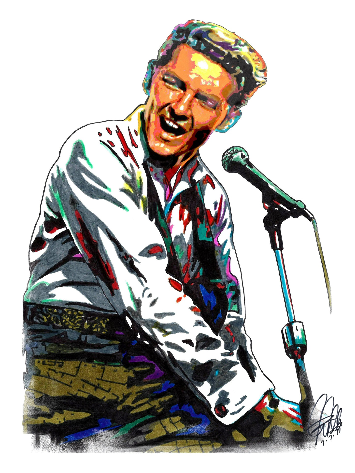 Jerry Lee Lewis Singer Piano Rock and Roll Music Poster Print Wall Art 8.5x11