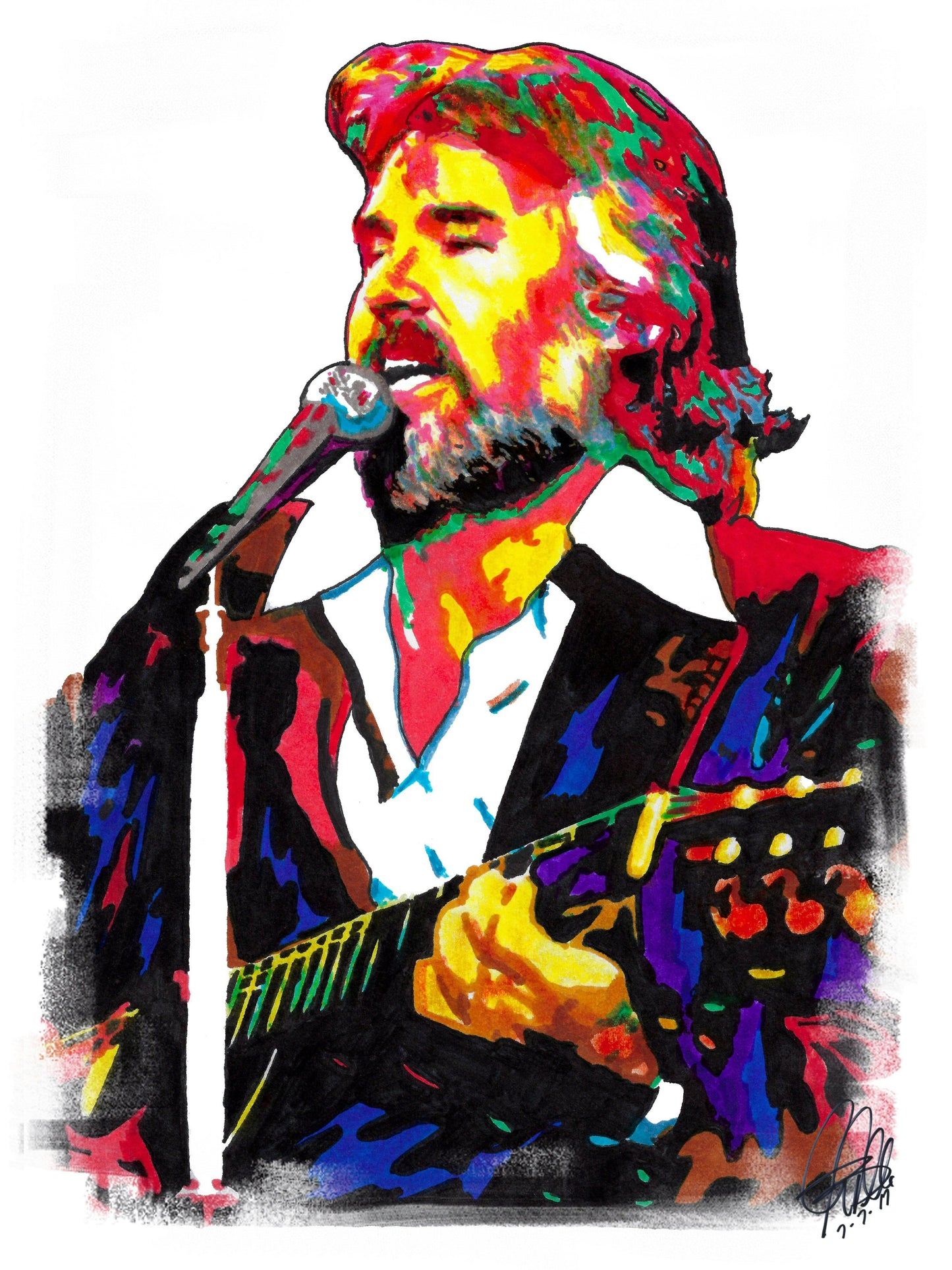 Kenny Rogers Singer Country Music Poster Print Wall Art 18x24