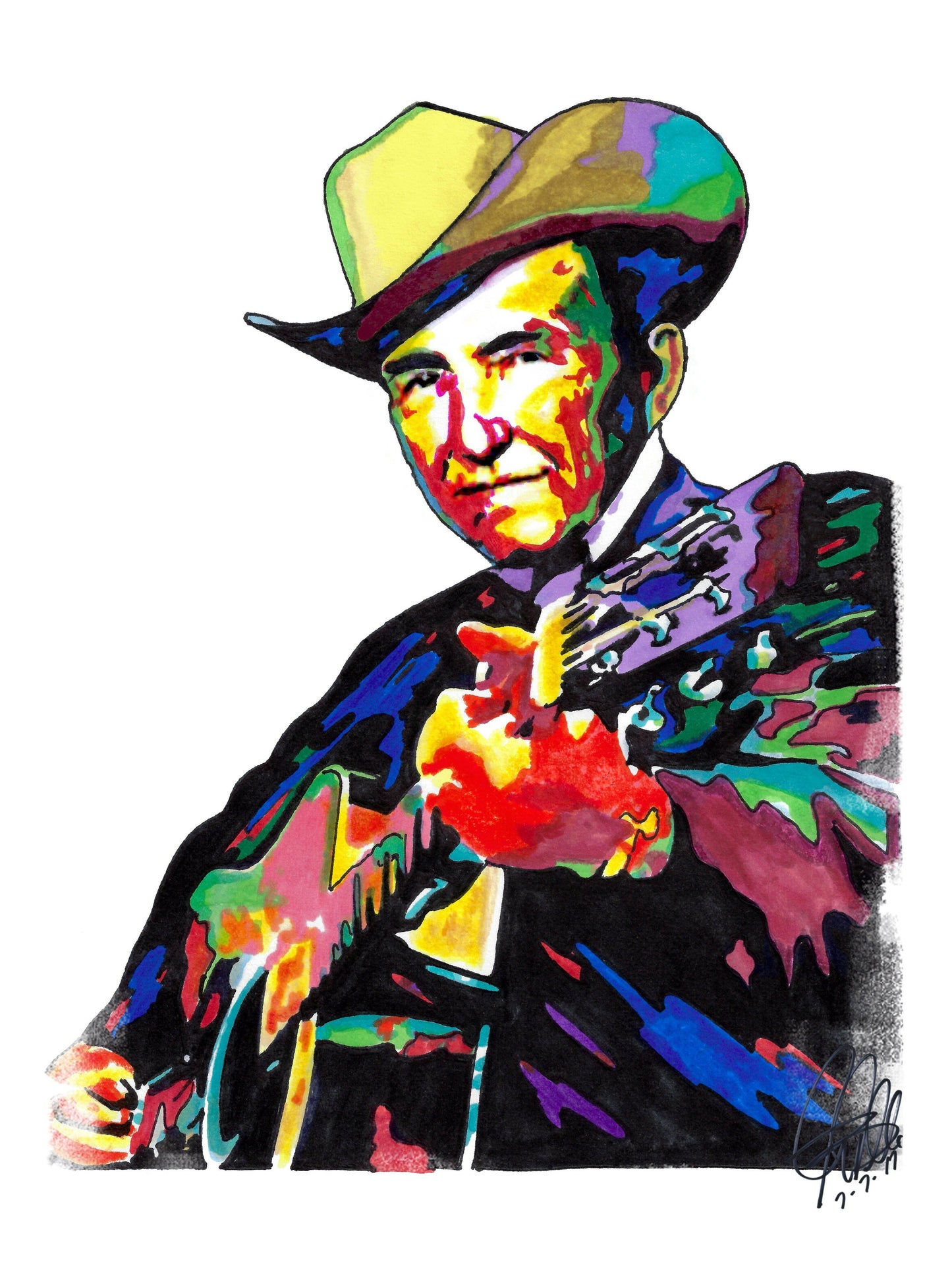 Lester Flatt Guitar Bluegrass Country Music Poster Print Wall Art 18x24