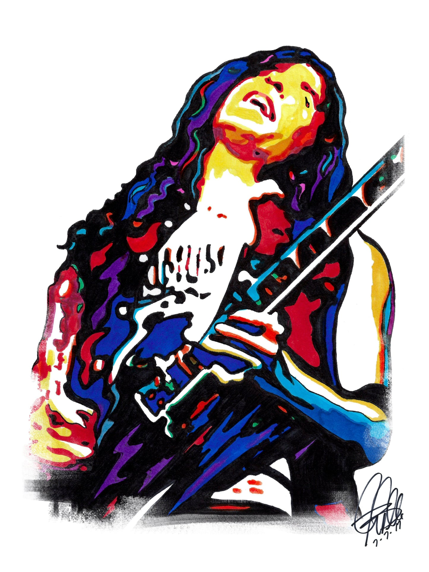 Marty Friedman Megadeth Guitar Thrash Metal Music Print Poster Wall Art 18x24