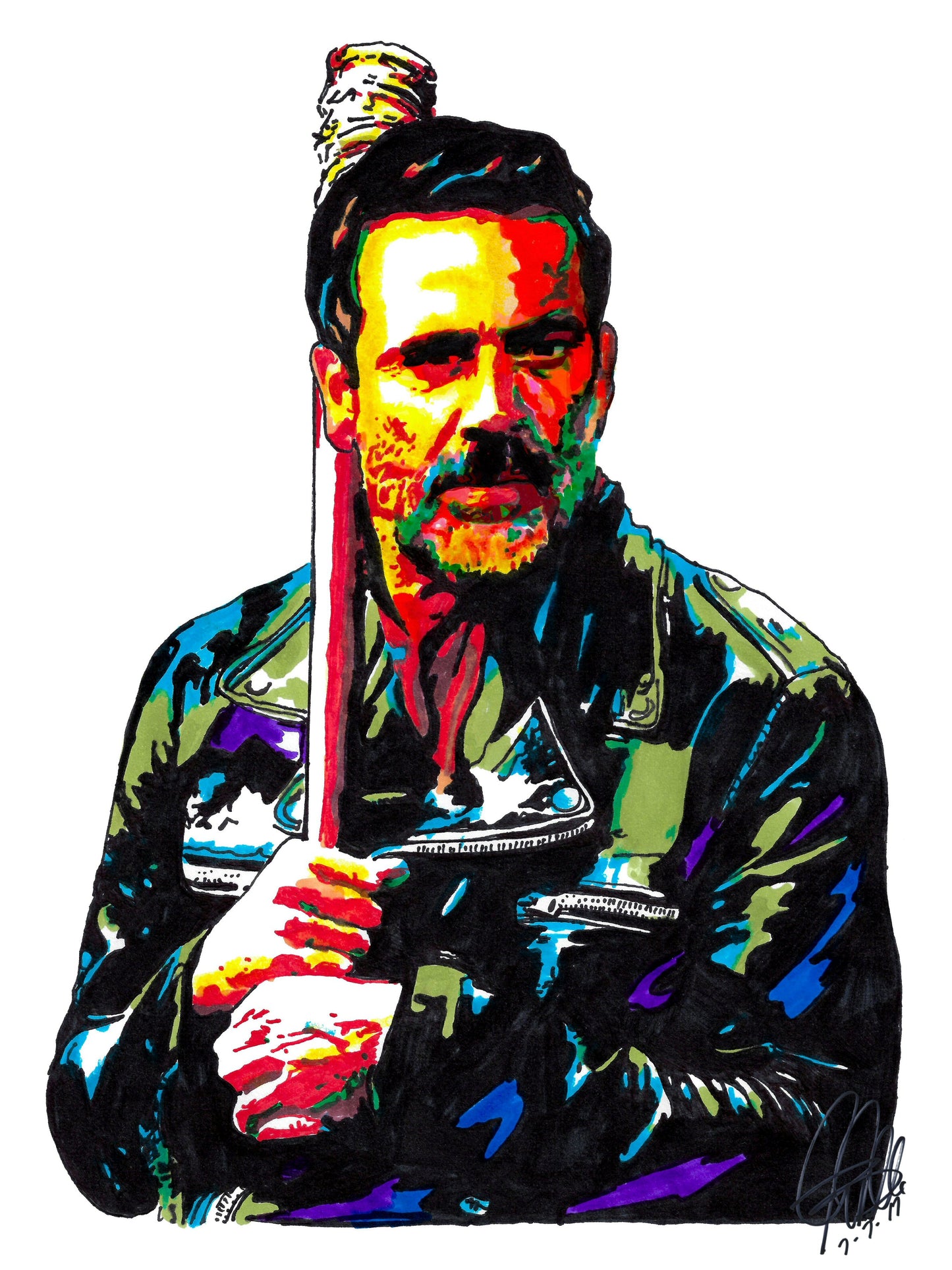 Negan Smith The Walking Dead Poster Print Wall Art 8.5x11