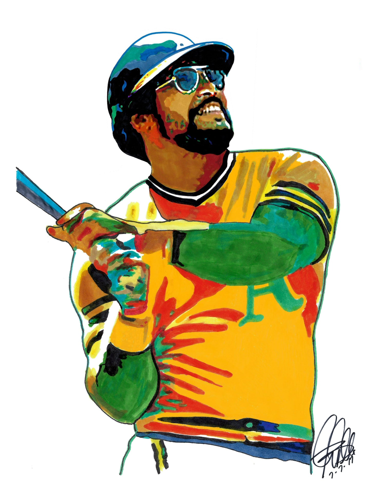 Reggie Jackson Oakland Athletics Baseball Right Fielder Poster Print Wall Art 8.5x11