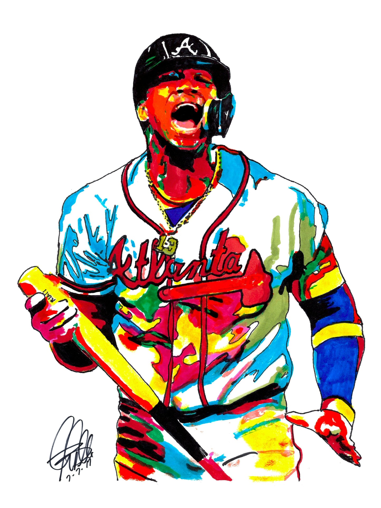 Ronald Acuna Jr Atlanta Braves Baseball Poster Print Wall Art 18x24