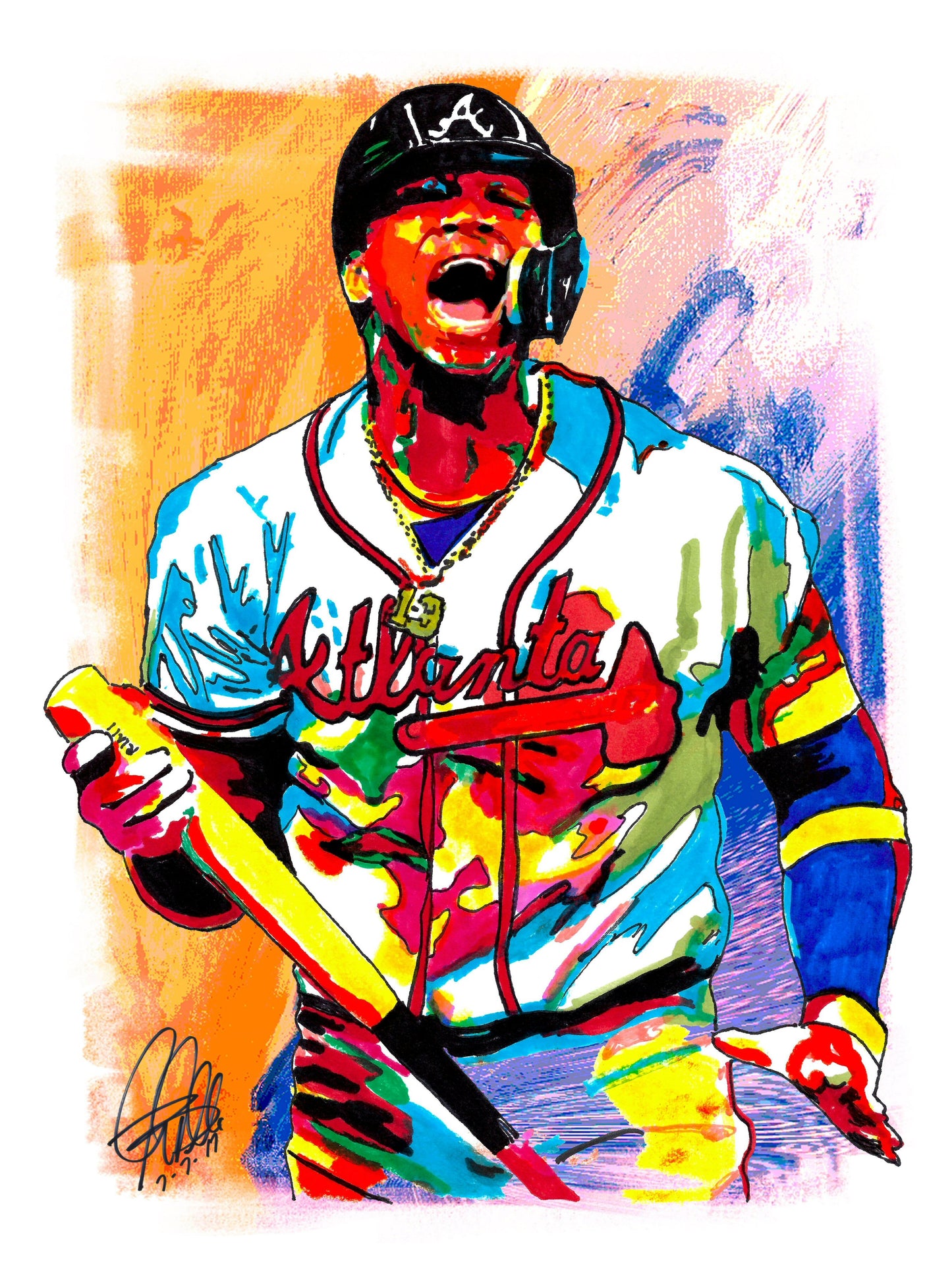 Ronald Acuna Jr Atlanta Braves Baseball Sports Poster Print Wall Art 18x24