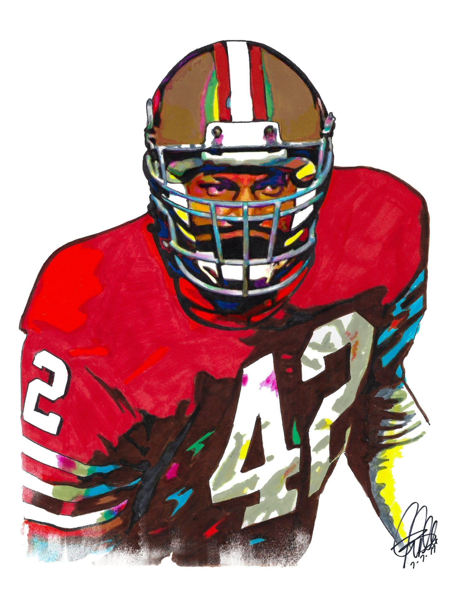 Ronnie Lott San Francisco 49ers Football Safety Poster Print Wall Art 18x24