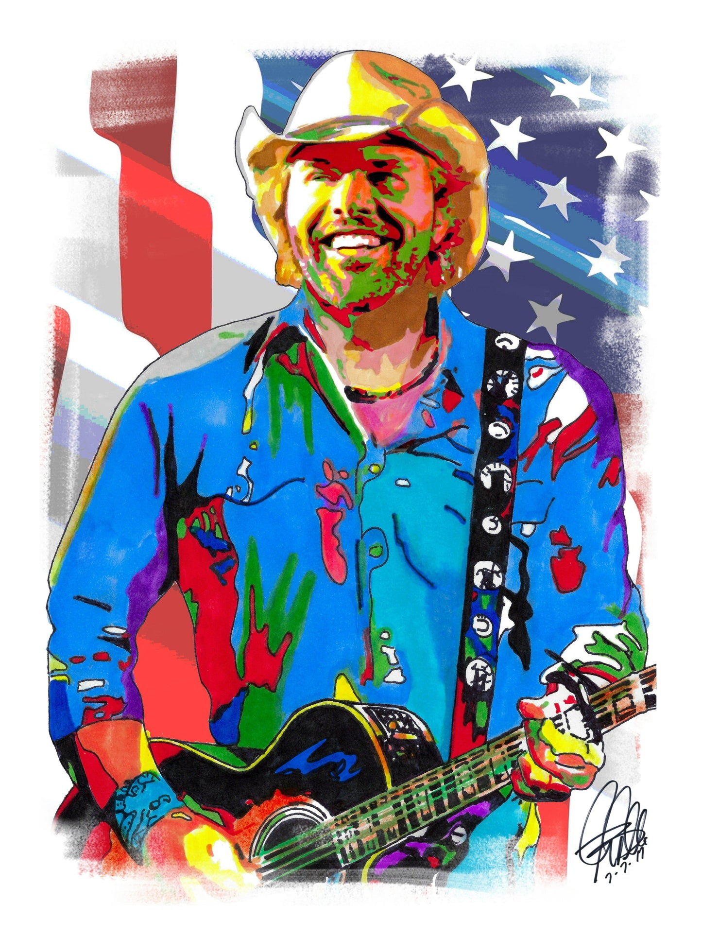 Toby Keith Singer Songwriter Country Music Poster Print Tribute Wall Art 8.5x11