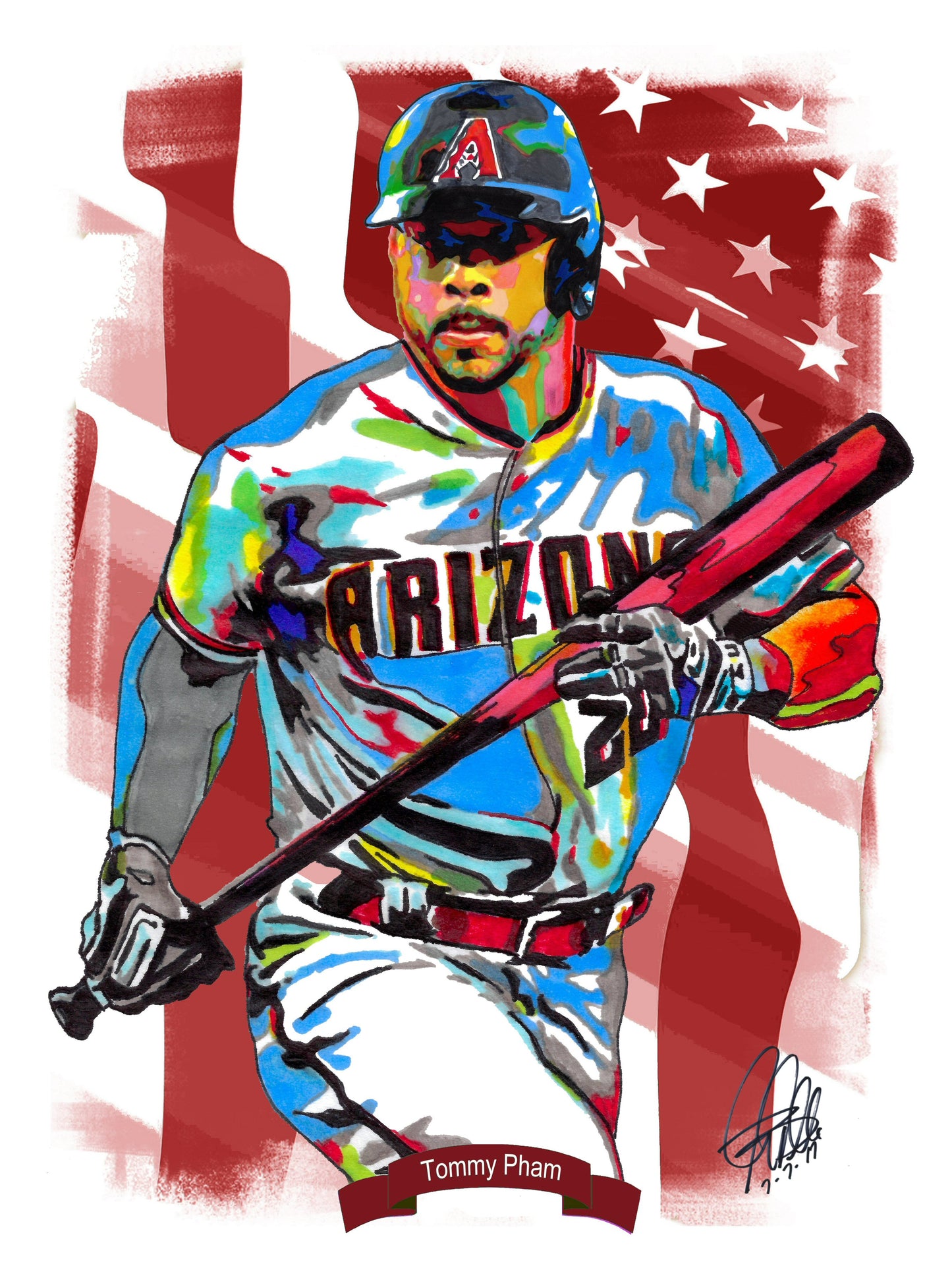 Tommy Pham Arizona Diamondbacks Baseball Sports Poster Print Wall Art 8.5x11