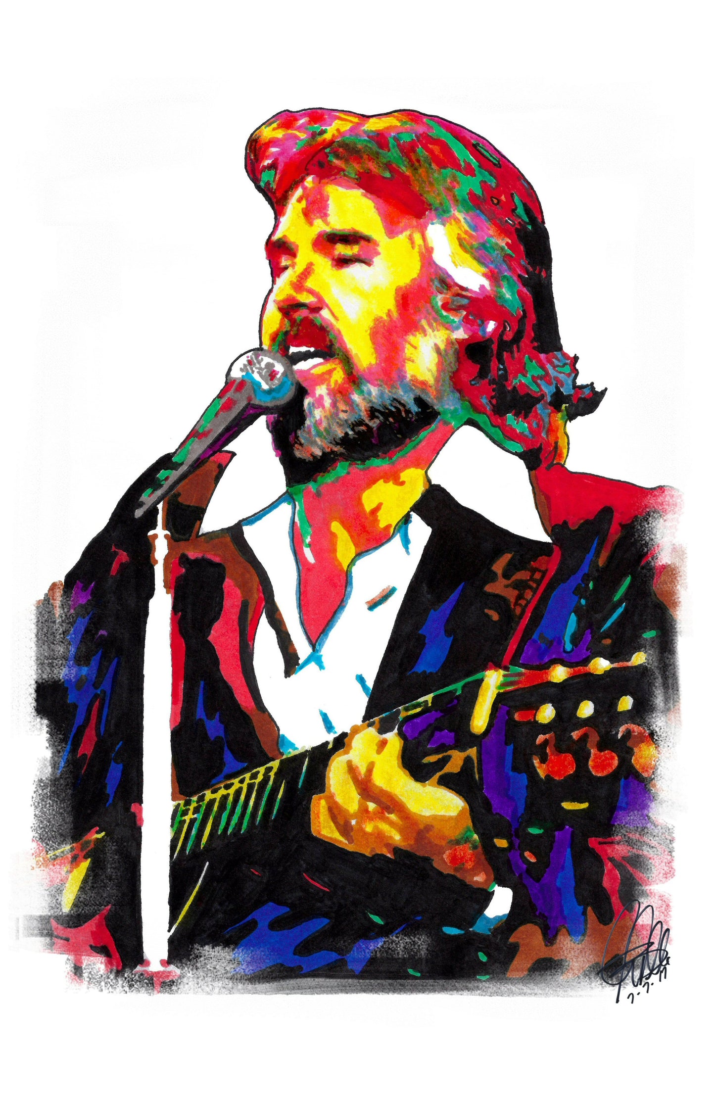 Kenny Rogers Singer Country Music Poster Print Wall Art 11x17