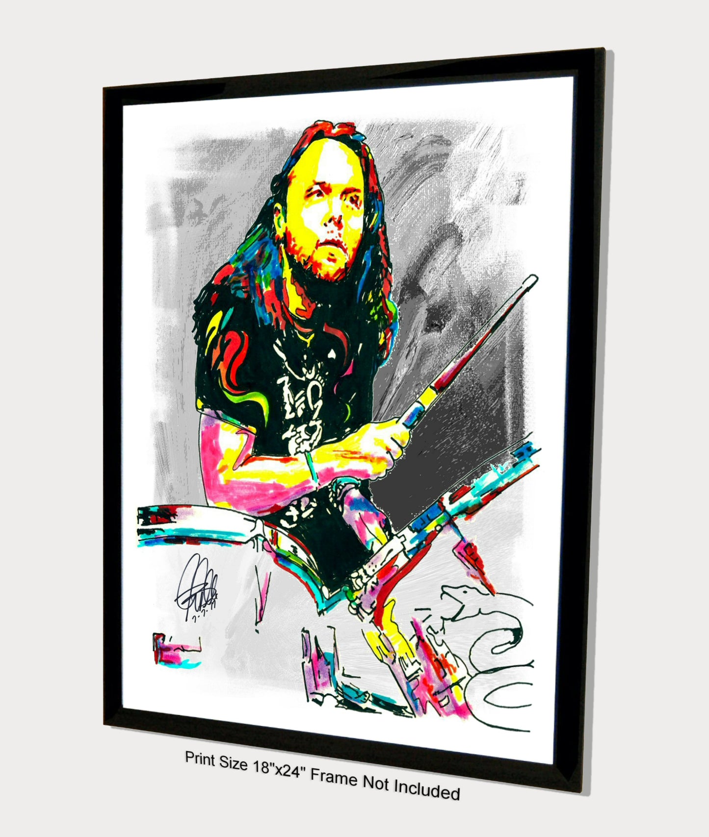 Lars Ulrich Metallica Drums Heavy Metal Rock Music Poster Print Wall Art 18x24