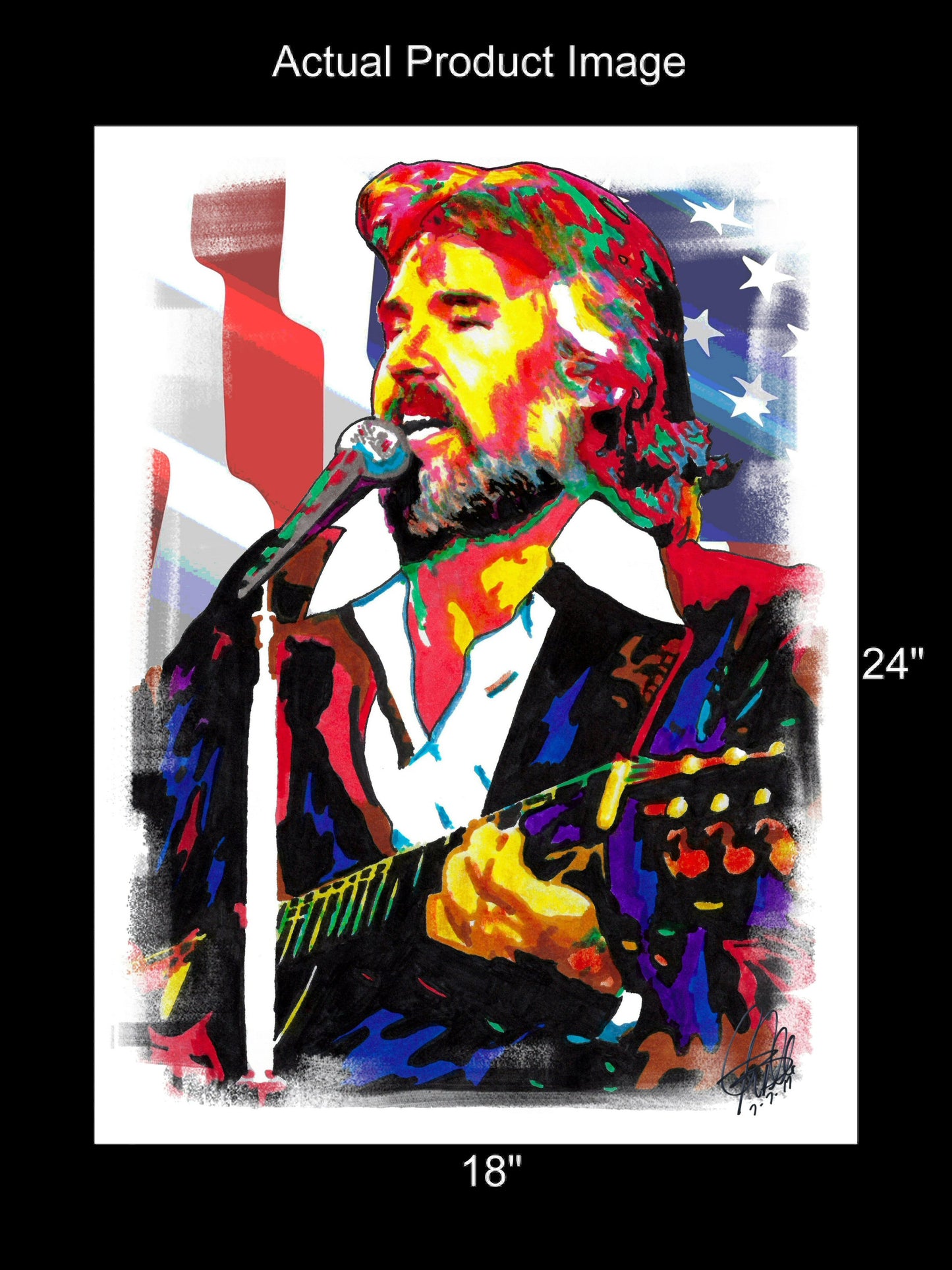 Kenny Rogers Singer Country Pop Music Poster Print Wall Art 18x24