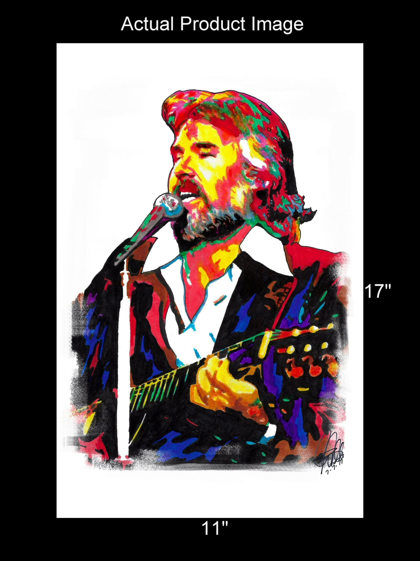 Kenny Rogers Singer Country Music Poster Print Wall Art 11x17