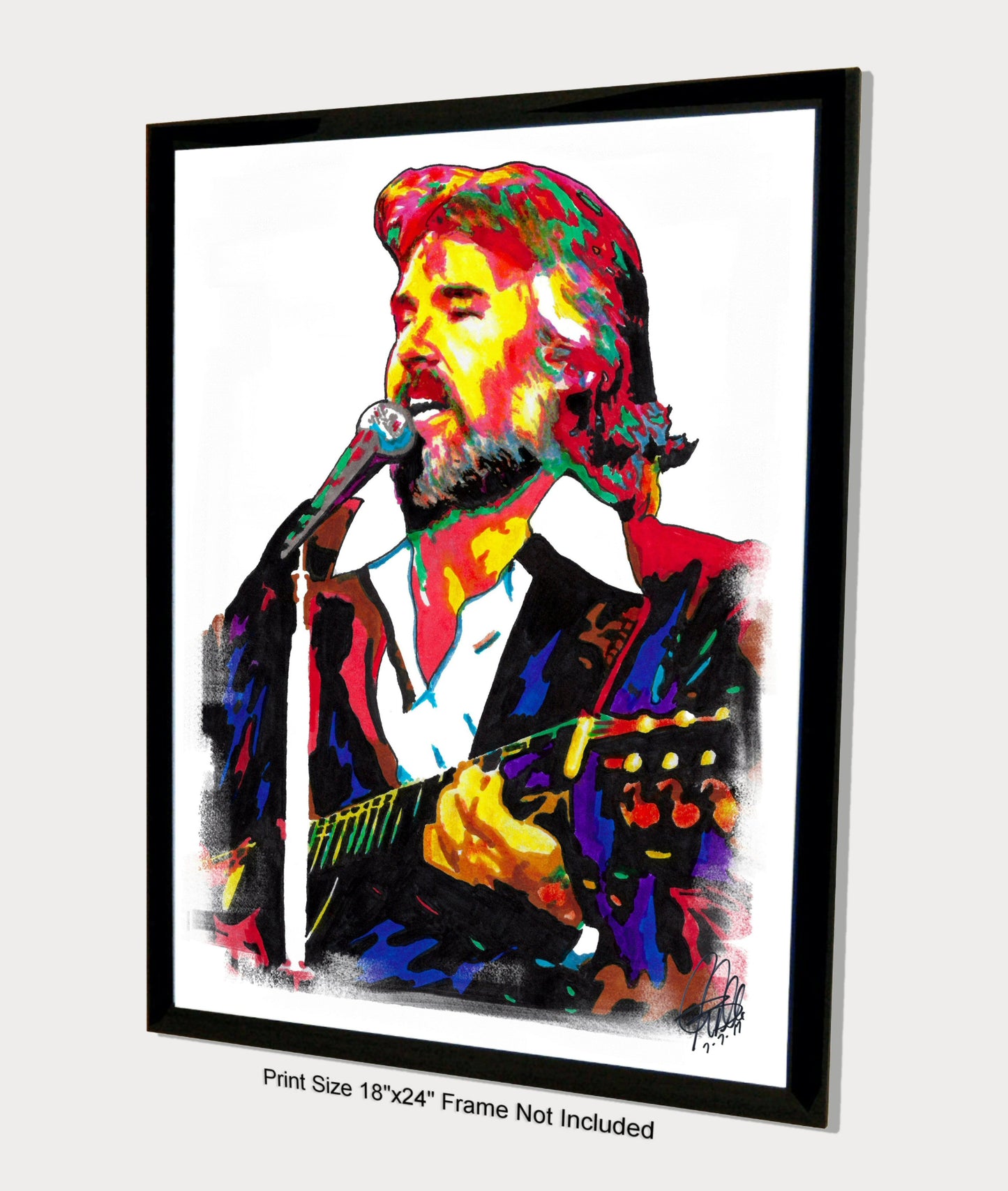 Kenny Rogers Singer Country Music Poster Print Wall Art 18x24