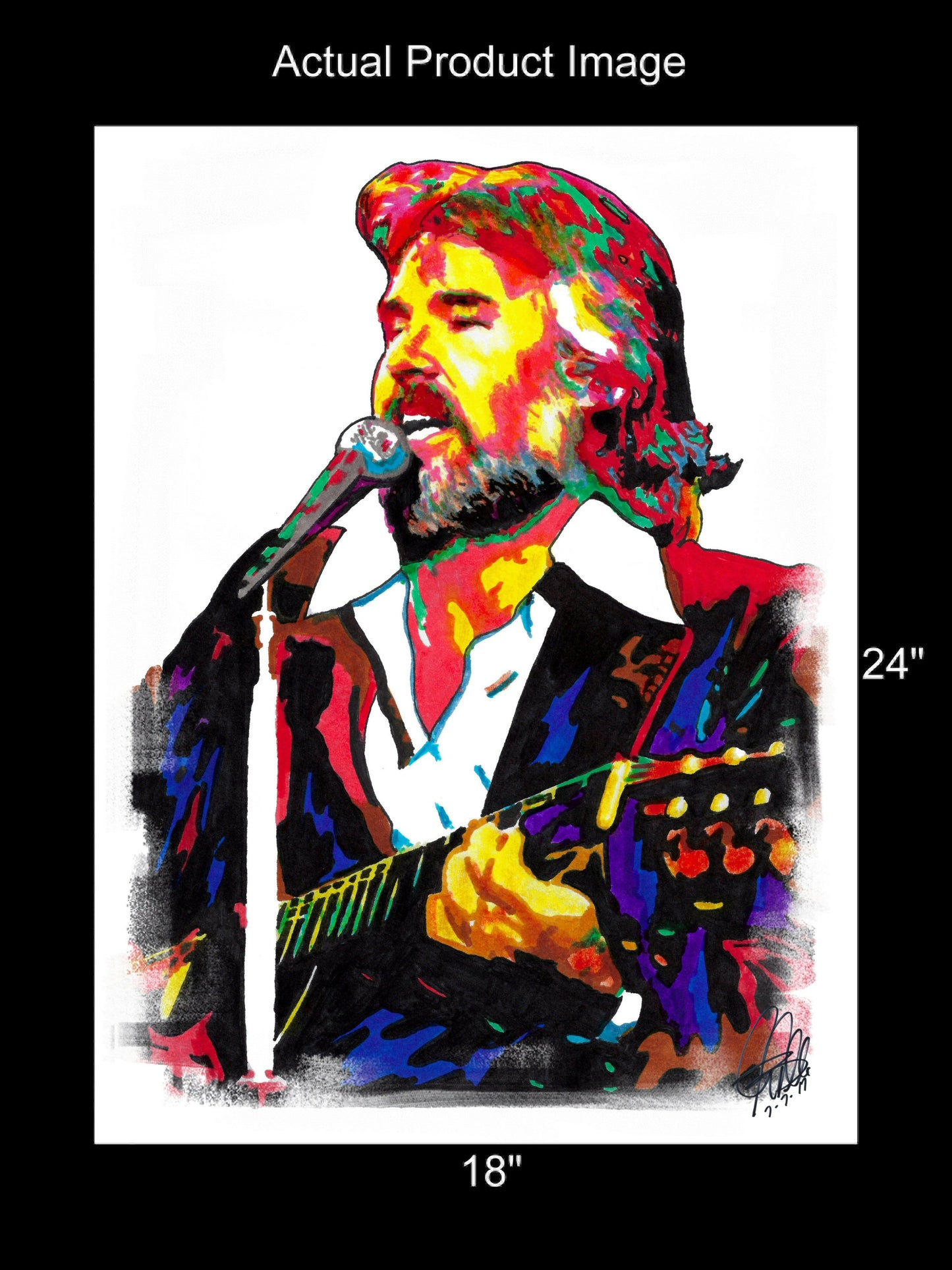 Kenny Rogers Singer Country Music Poster Print Wall Art 18x24