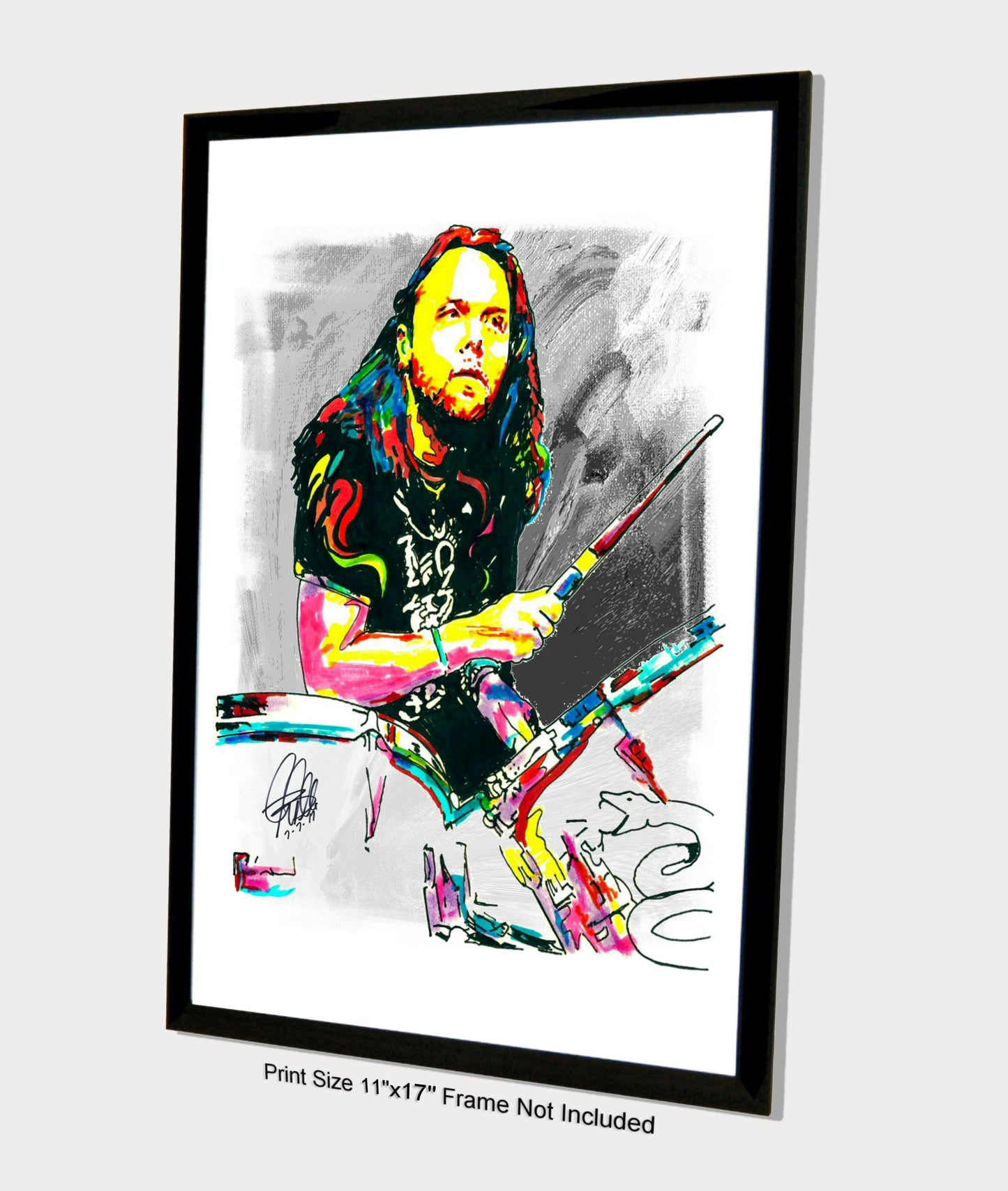 Lars Ulrich Metallica Drums Heavy Metal Rock Music Poster Print Wall Art 11x17