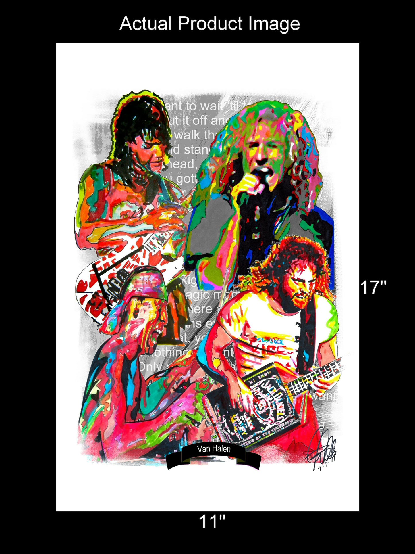 Van Halen Sammy Hagar Rock Music Poster Print Wall Art 11x17