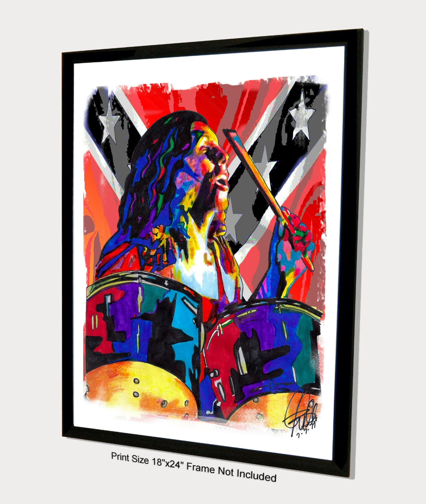 Bob Burns of Lynyrd Skynyrd Drums Music Poster Print Wall Art 18x24