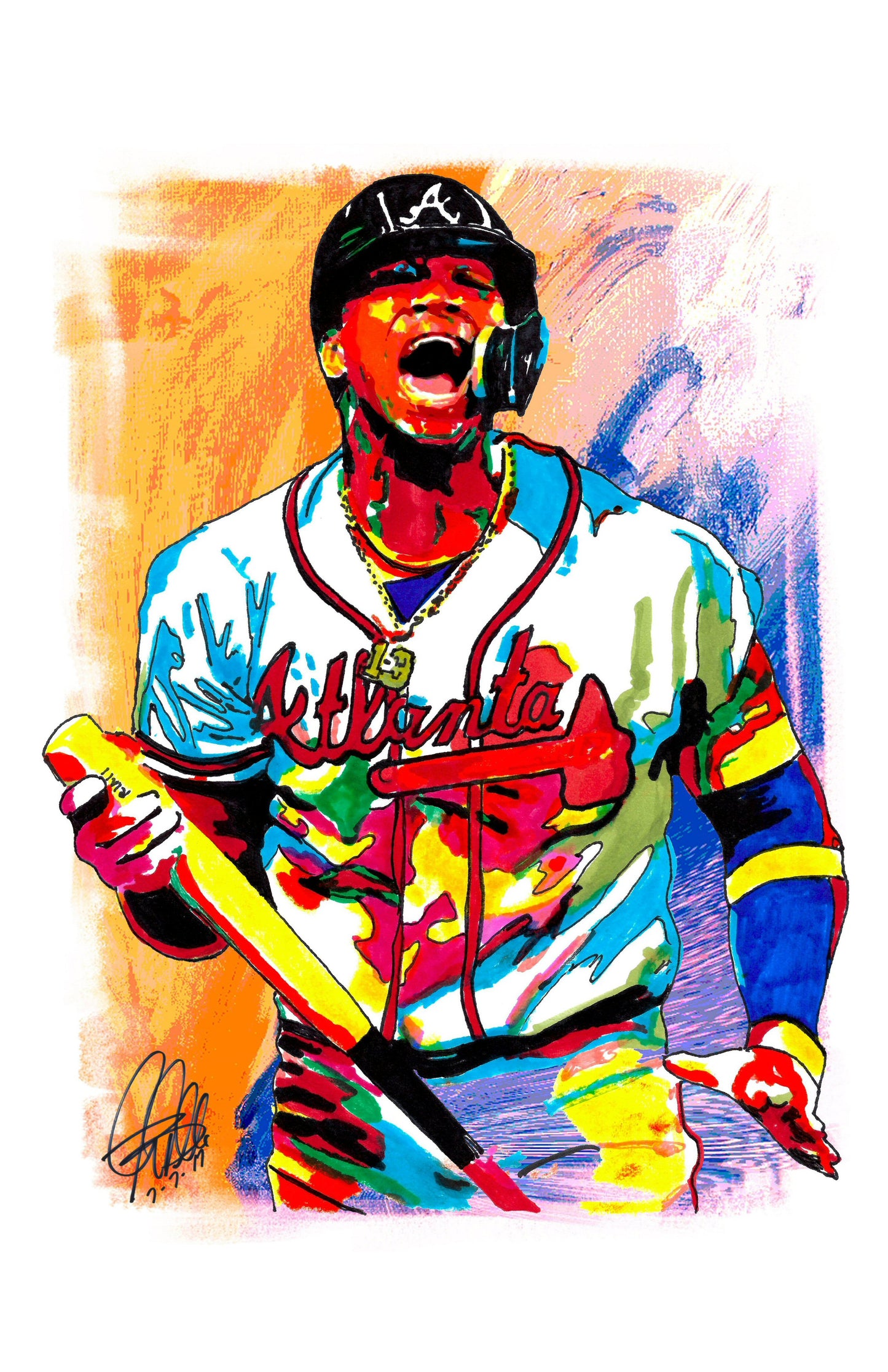 Ronald Acuna Jr Atlanta Braves Baseball Sports Poster Print Wall Art 11x17