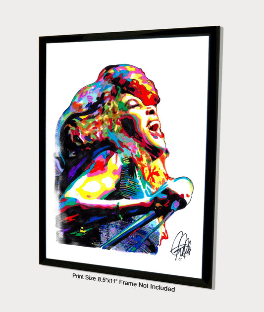 Tina Turner Singer Rock Soul Music Poster Print Wall Art 8.5x11