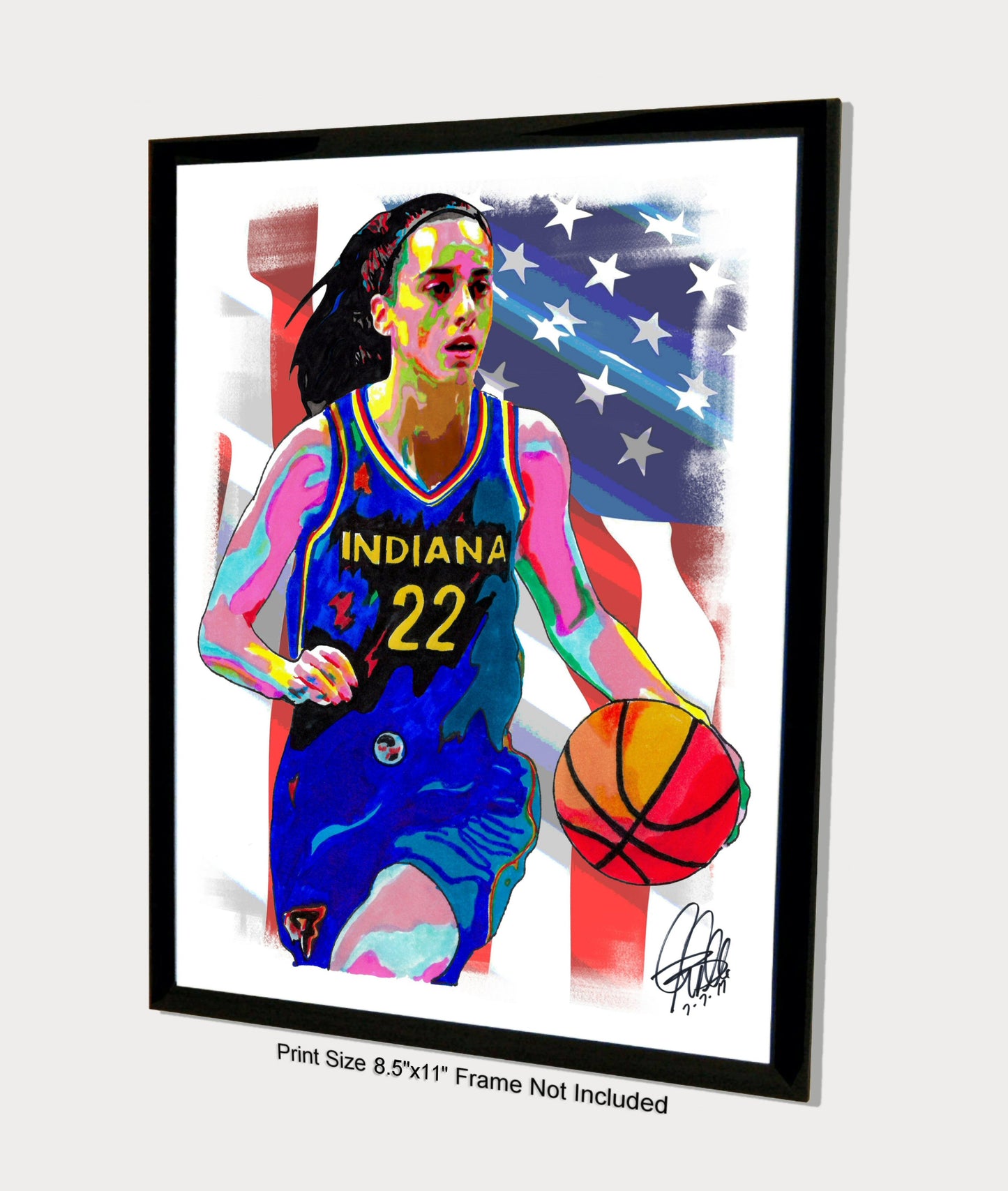 Caitlin Clark Indiana Fever Basketball USA Sports Poster Print Wall Art 8.5x11