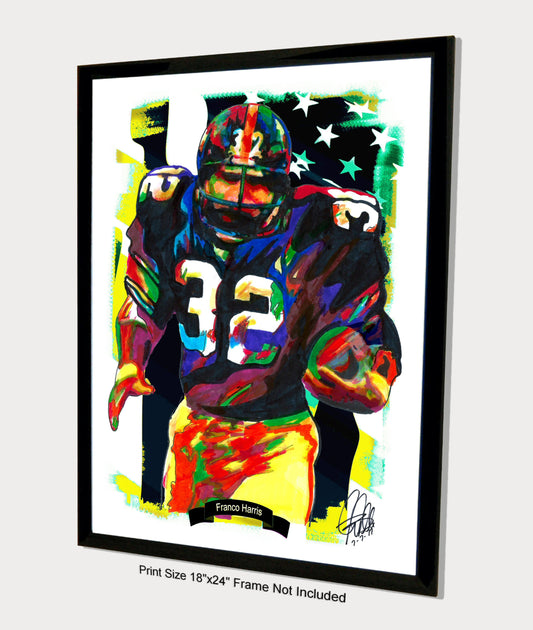 Franco Harris Pittsburgh Steelers Football RB Poster Print Wall Art 18x24