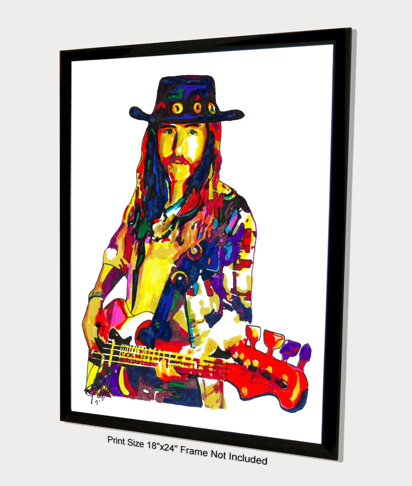 Berry Oakley Allman Brothers Bass Guitar Rock Music Print Poster Wall Art 18x24