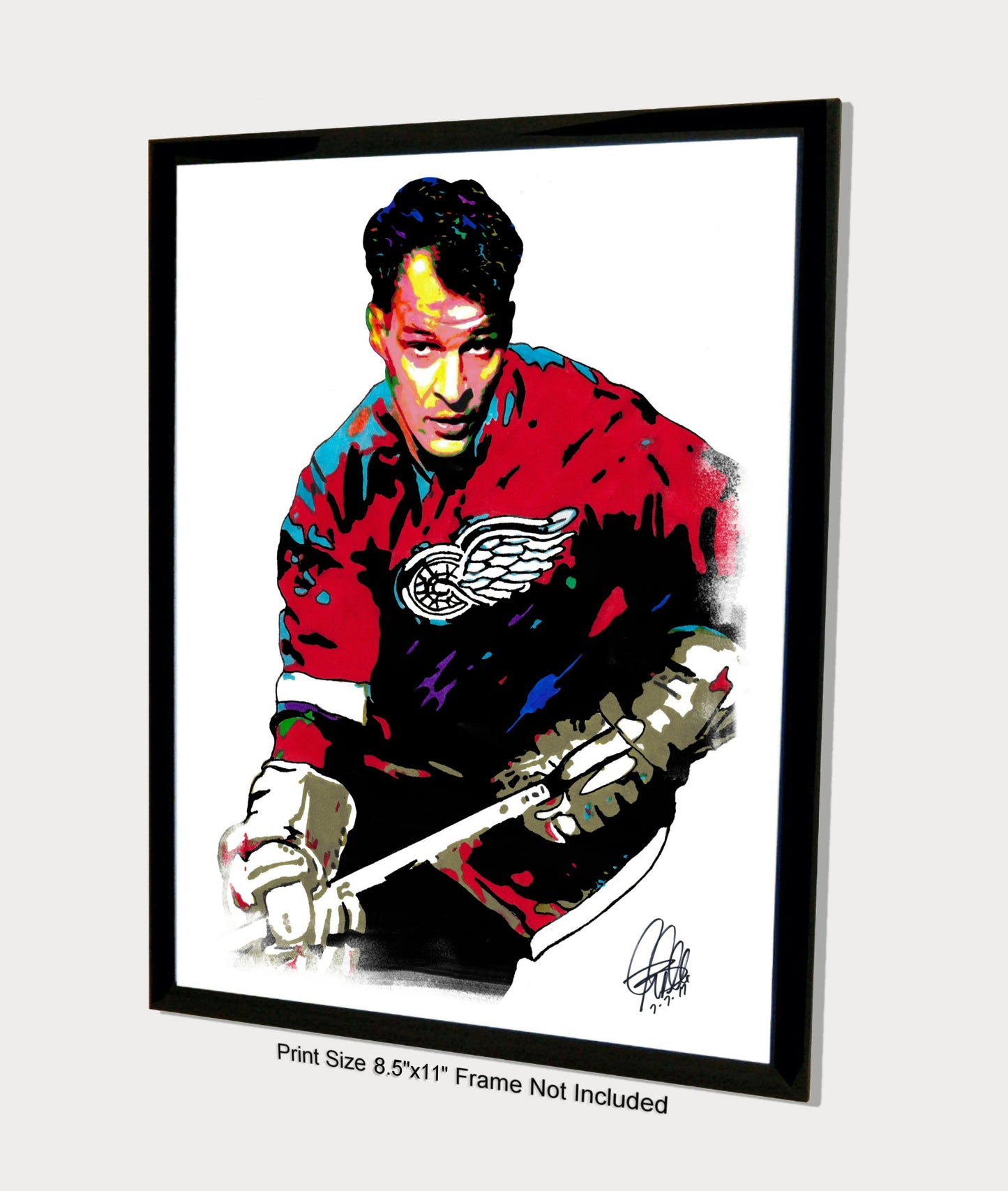 Gordie Howe Detroit Red Wings Hockey Print Poster Wall Art 8.5x11