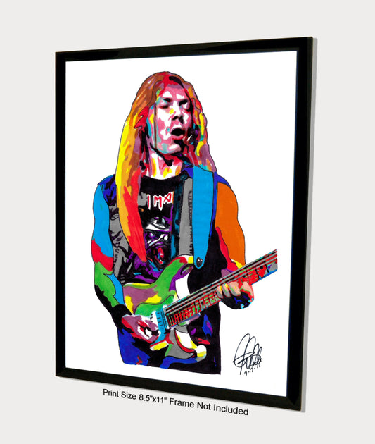 Dave Murray Iron Maiden Guitar Heavy Metal Music Poster Print Wall Art 8.5x11