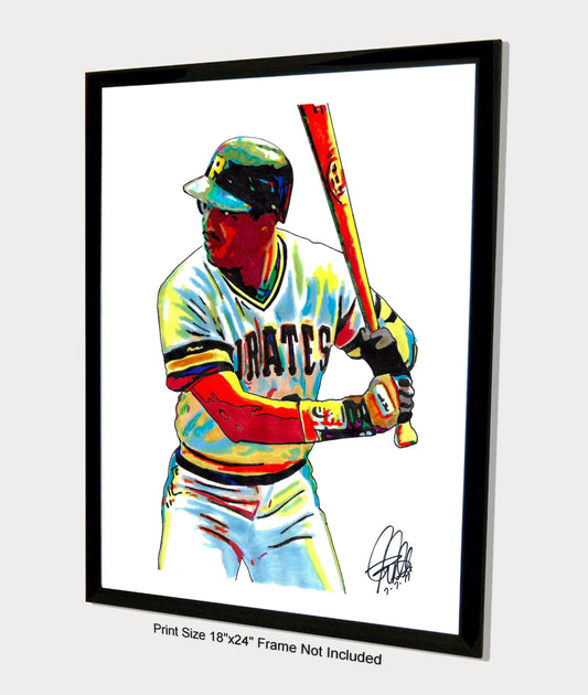 Barry Bonds Pittsburgh Pirates Baseball Poster Print Wall Art 18x24